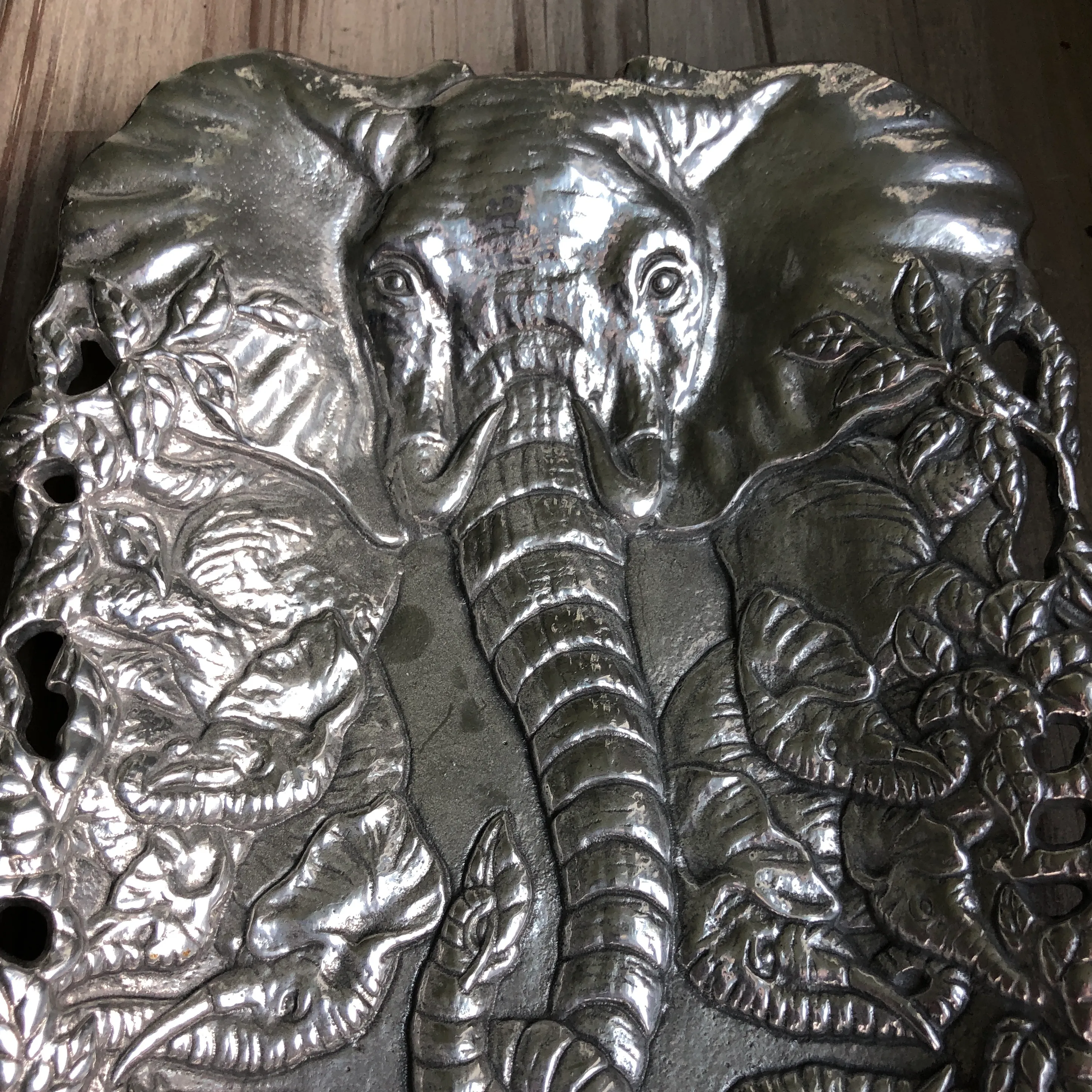 Vintage Arthur Court Aluminum Elephant Serving Tray Circa 1993