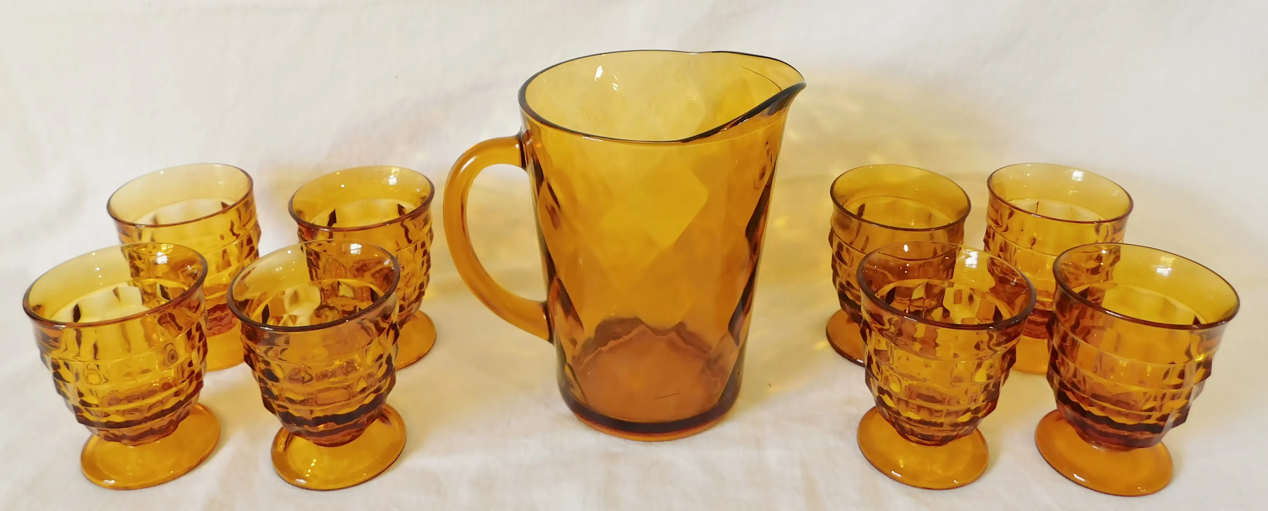 Set of 6 Vintage Amber Bubble Glass Hand Blown Goblets /b – Pathway Market, image size:4121x1661