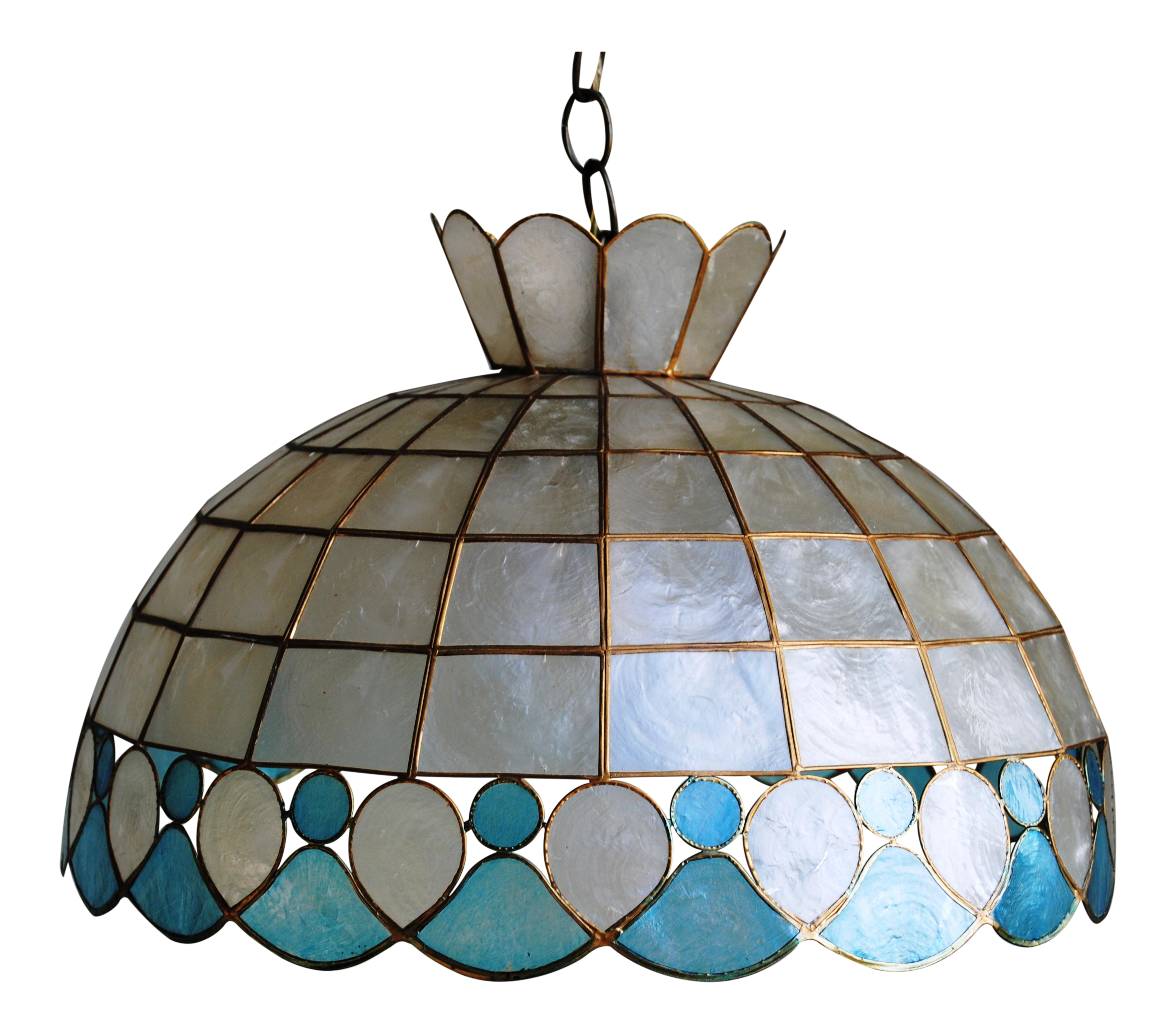 Mid Century Capiz Shell Hanging Pendant Lamp Chairish
