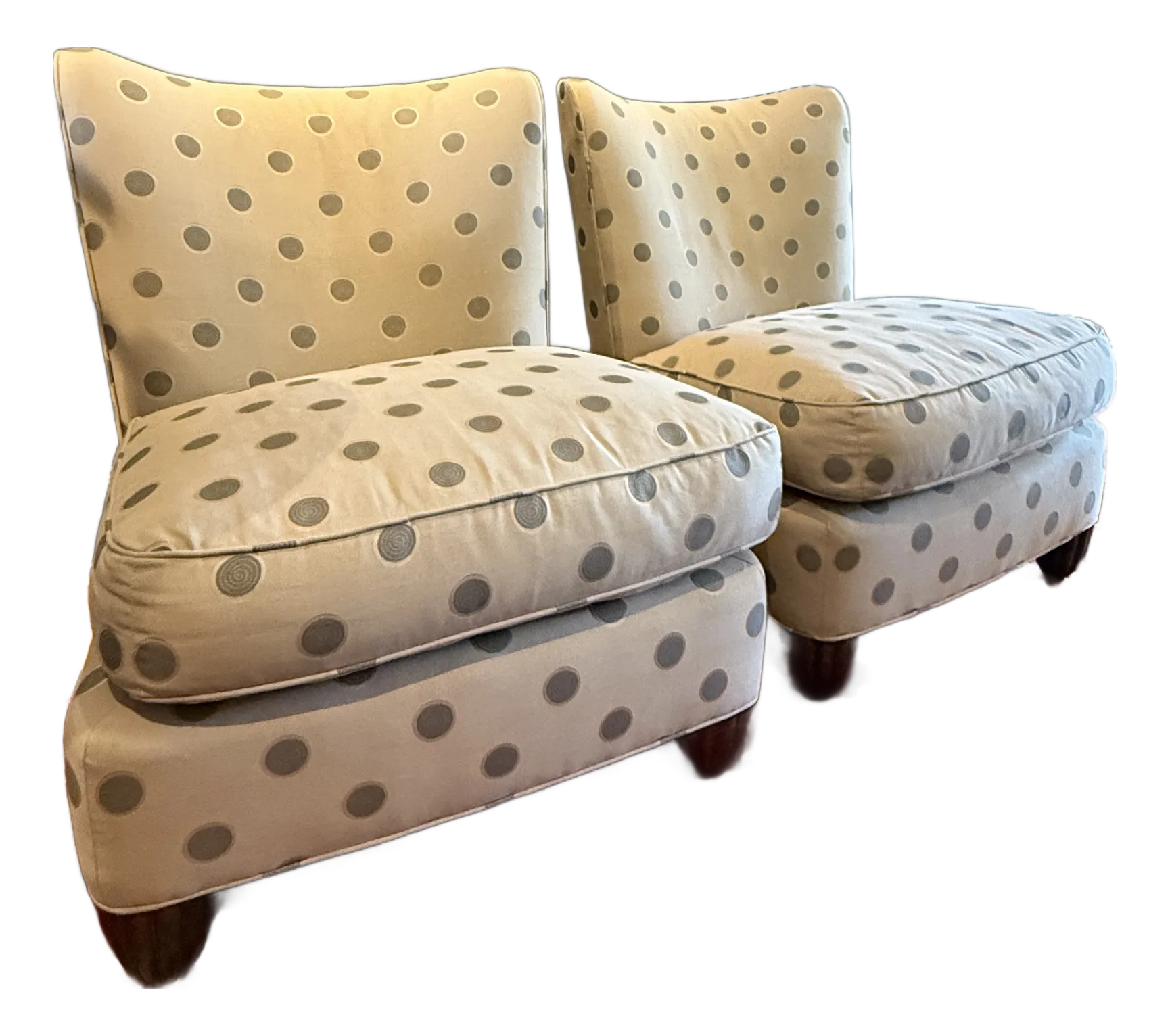 Pair of Barbara Barry for Baker Slipper Chairs Chairish