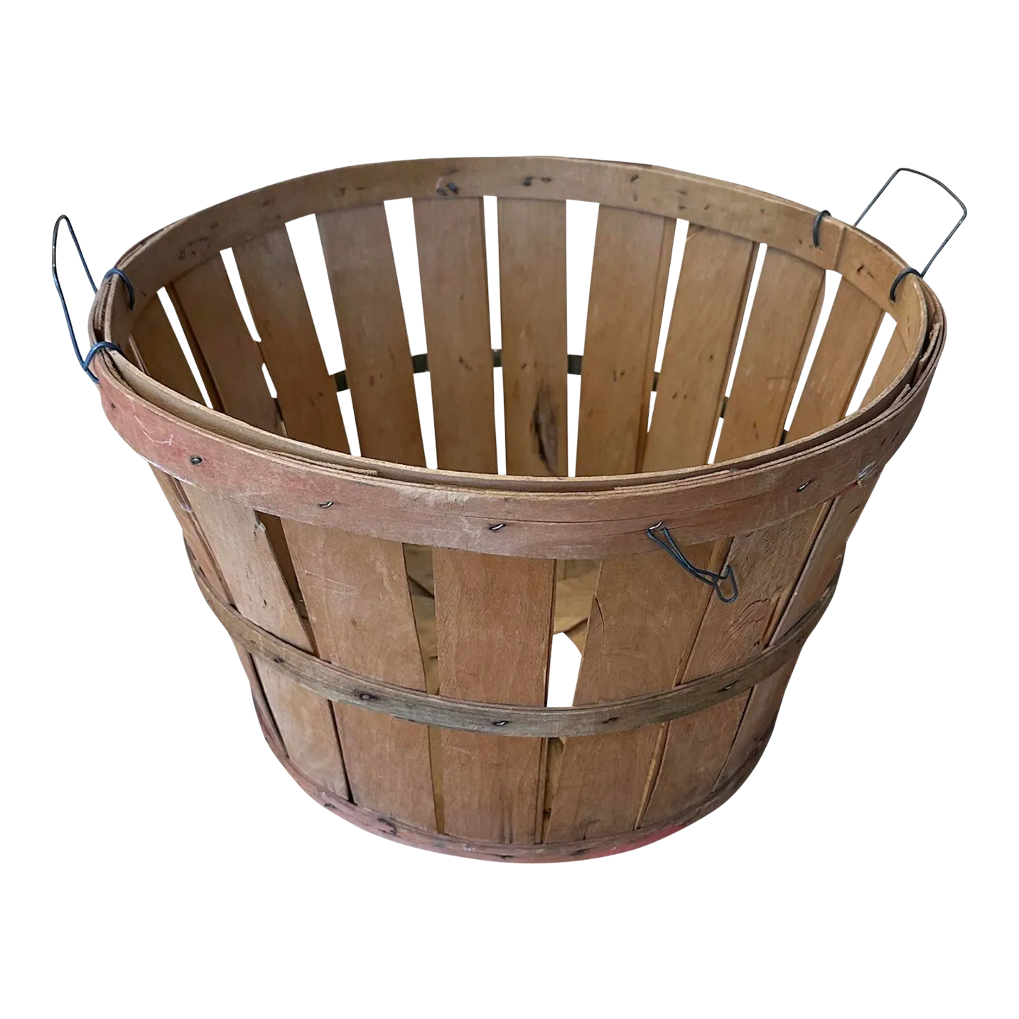 1990s Vintage Wood Bushel Basket Chairish
