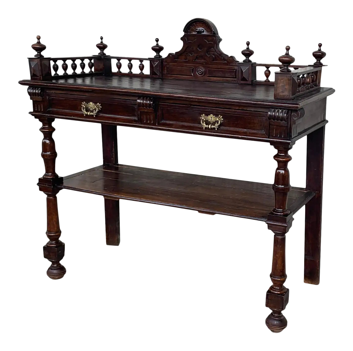 Antique Victorian Carved Oak Serving Table Chairish
