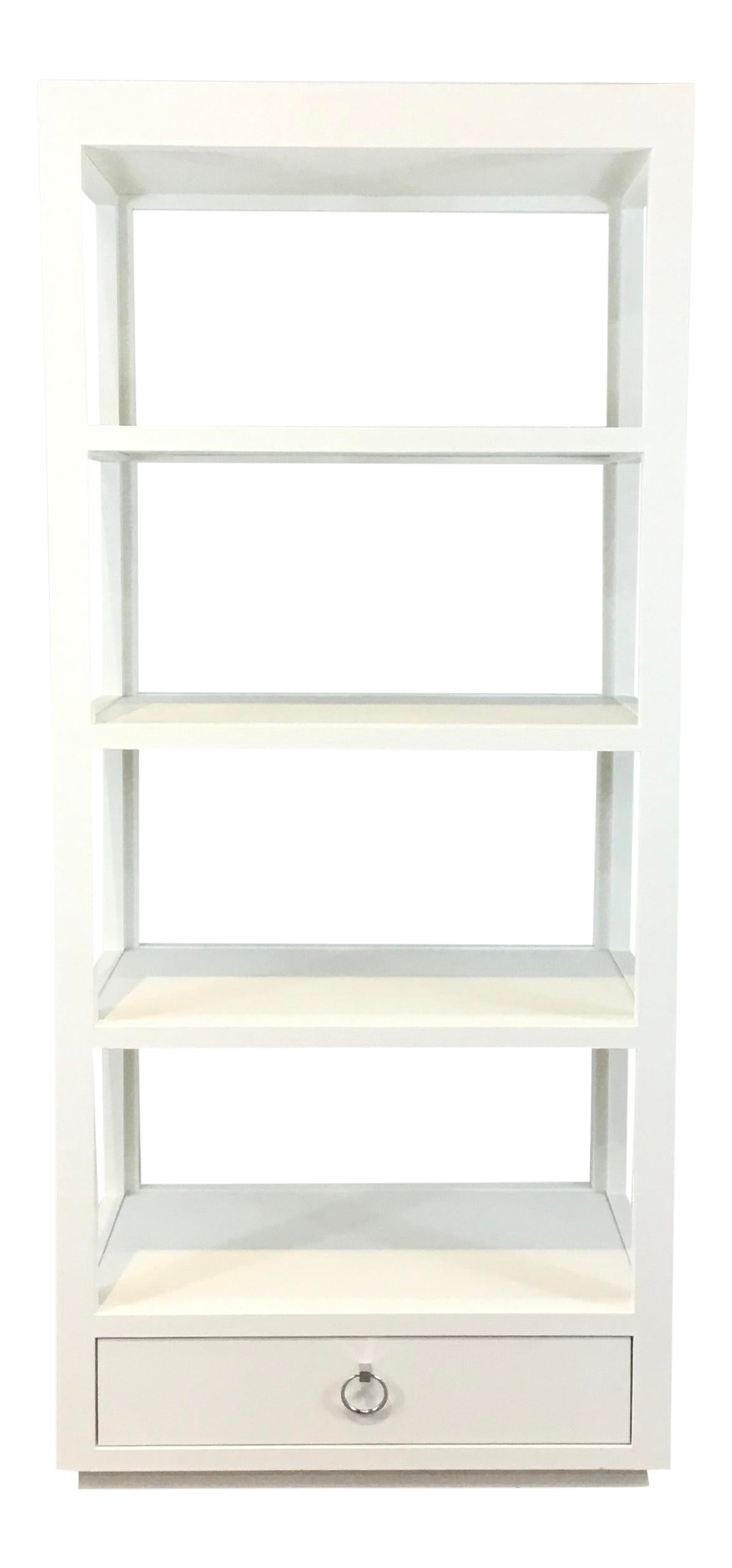 Bungalow 5 Modern White Lacquer Grasscloth Camilla Etagere Chairish