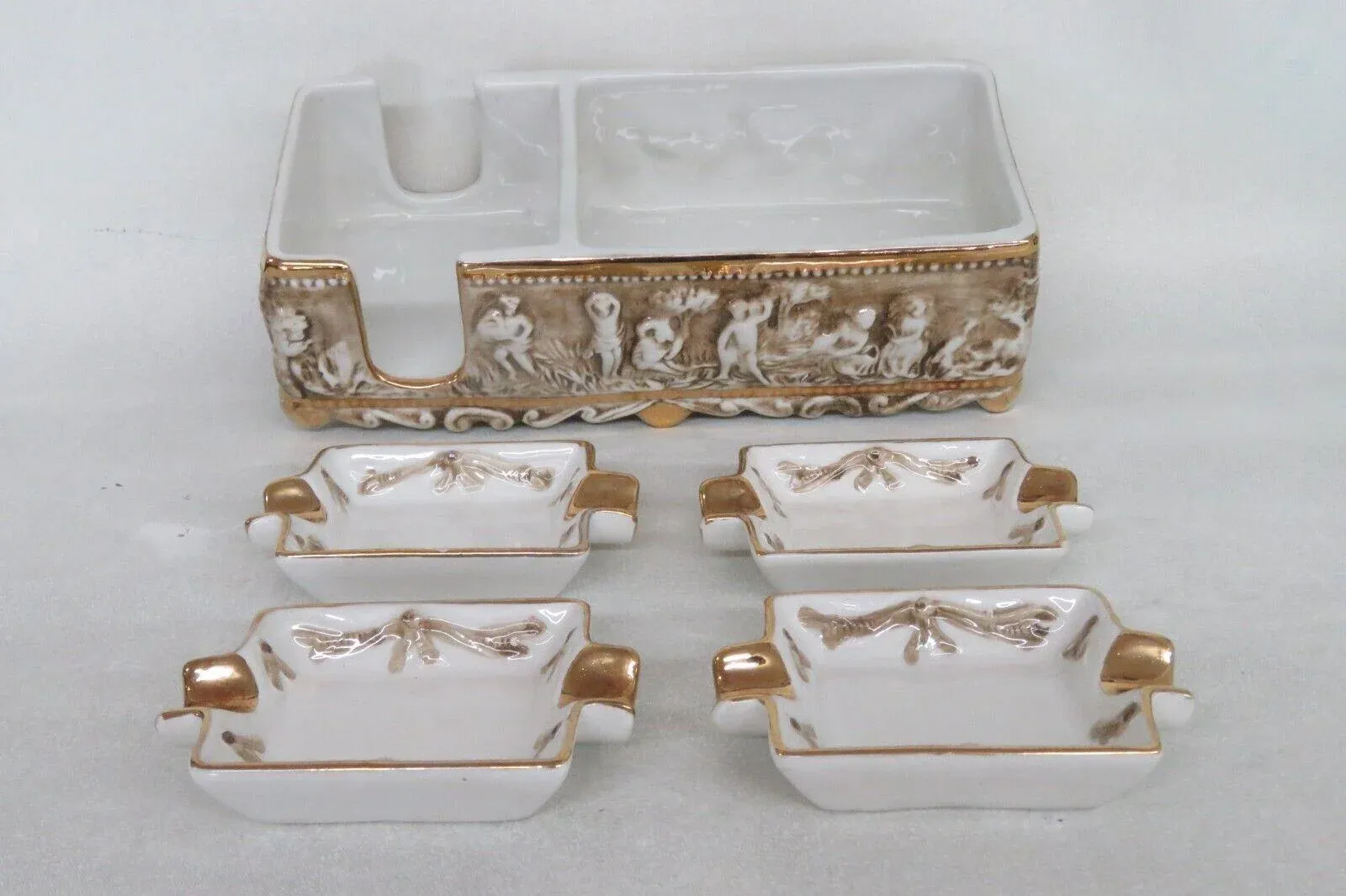 cigarette holder italy Capodimonte Italy Ceramic Cigarette Holder With 4 Personal Ashtrays