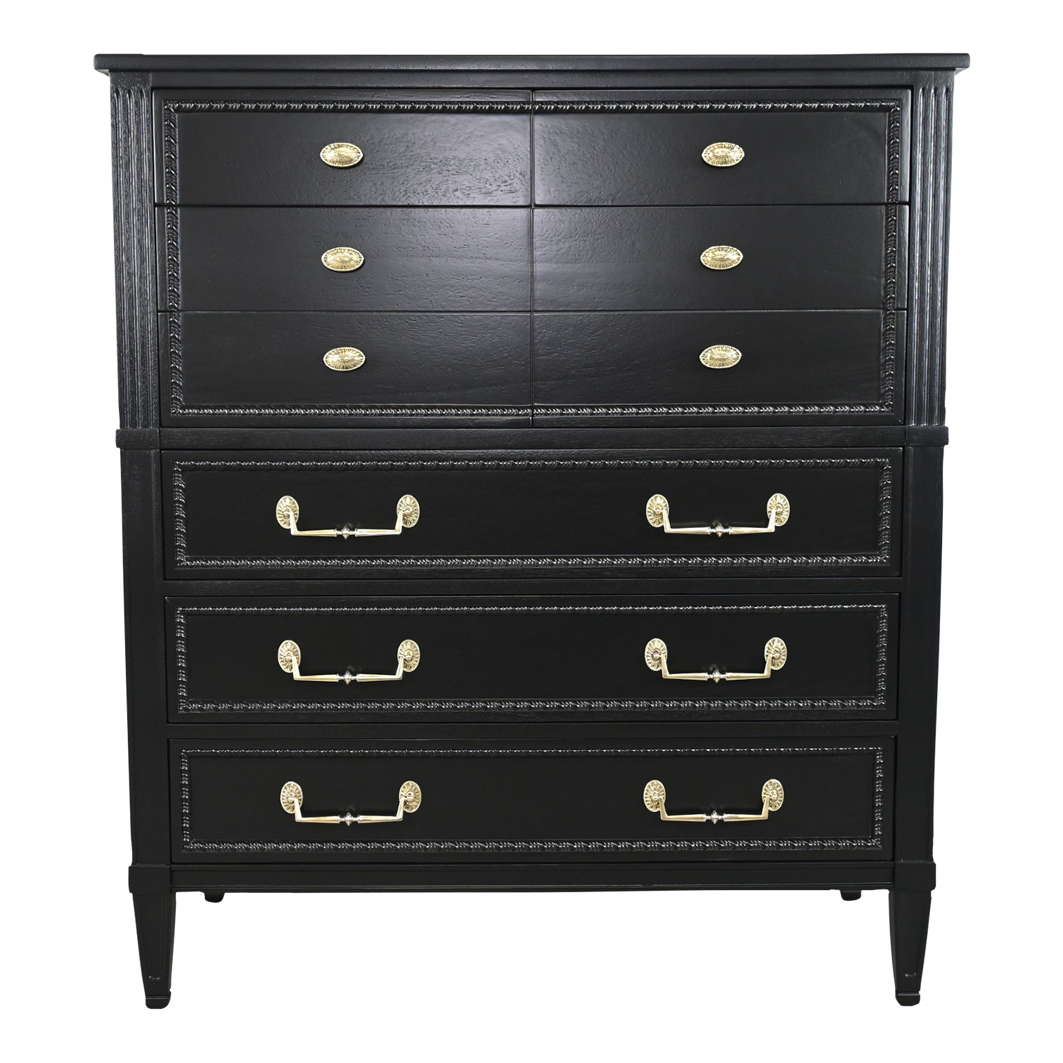 Henredon Furniture French Regency Black Lacquered Highboy Chairish
