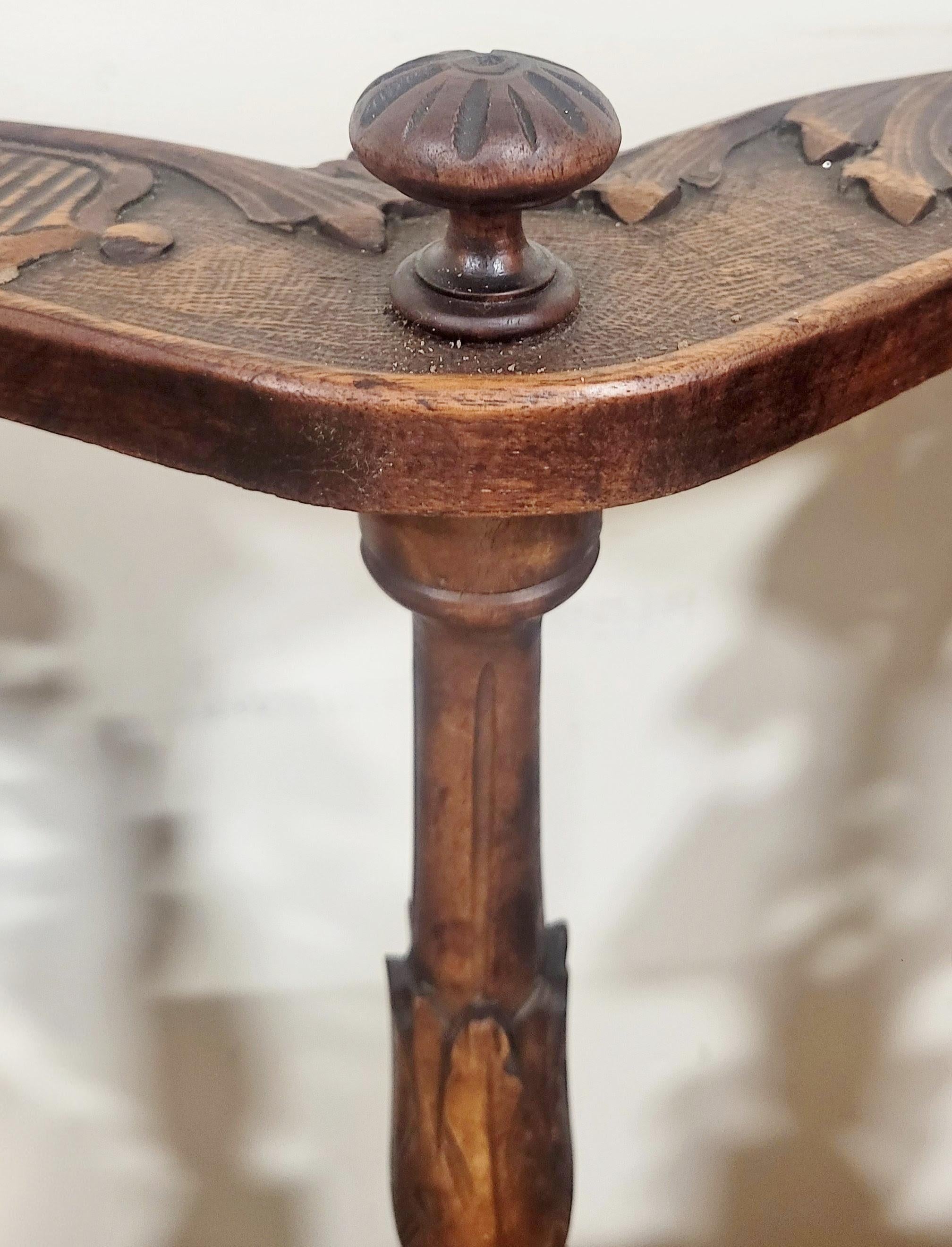 Antique Italian Renaissance Settee Hand Carved Walnut \