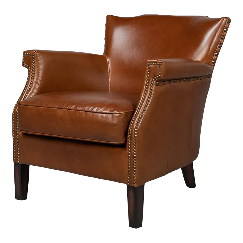 Fabric Chairs | Custom Accent Chairs | Ethan Allen - Textured Leather Armchair For Penthouse Entryway