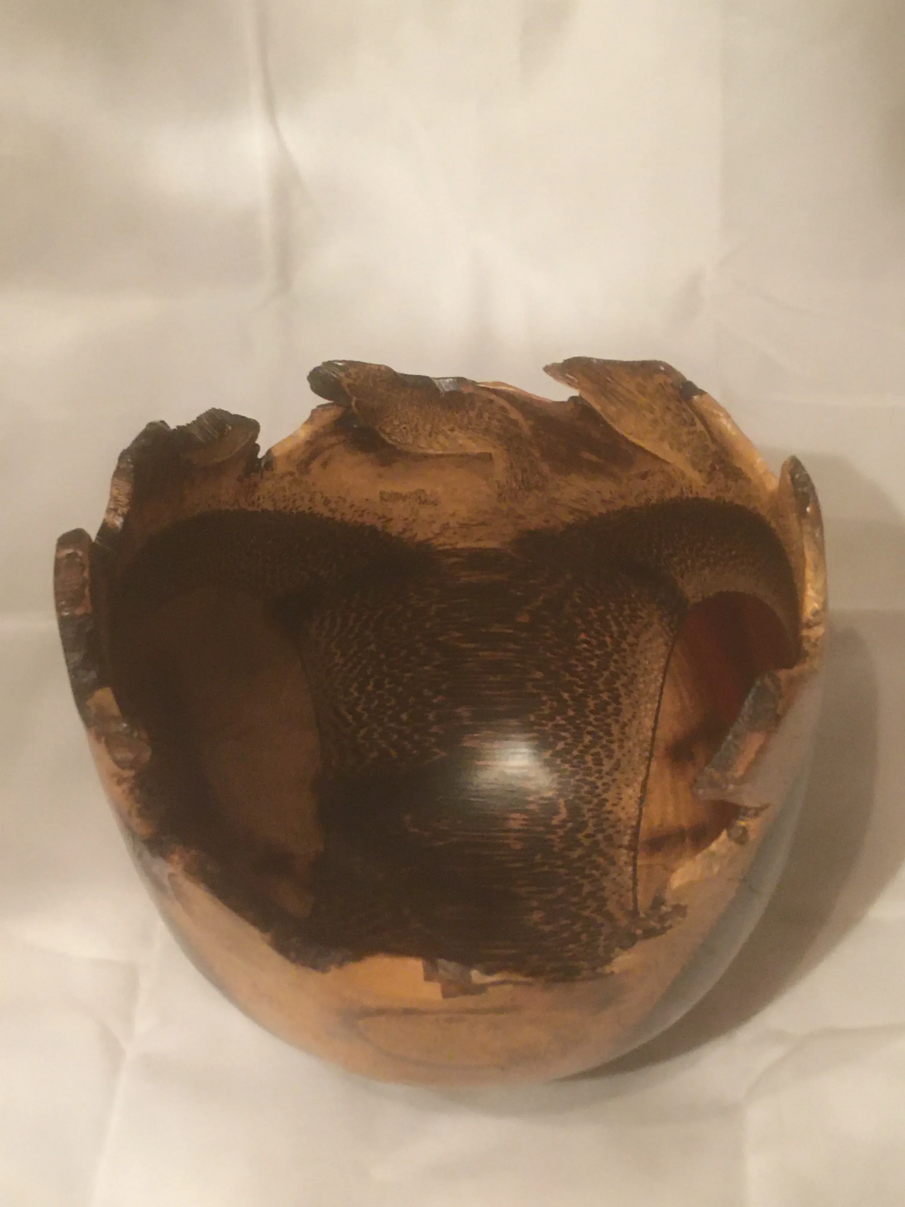 1990s Arturo Solano Live Edge Exotic Wood Turned Bowl