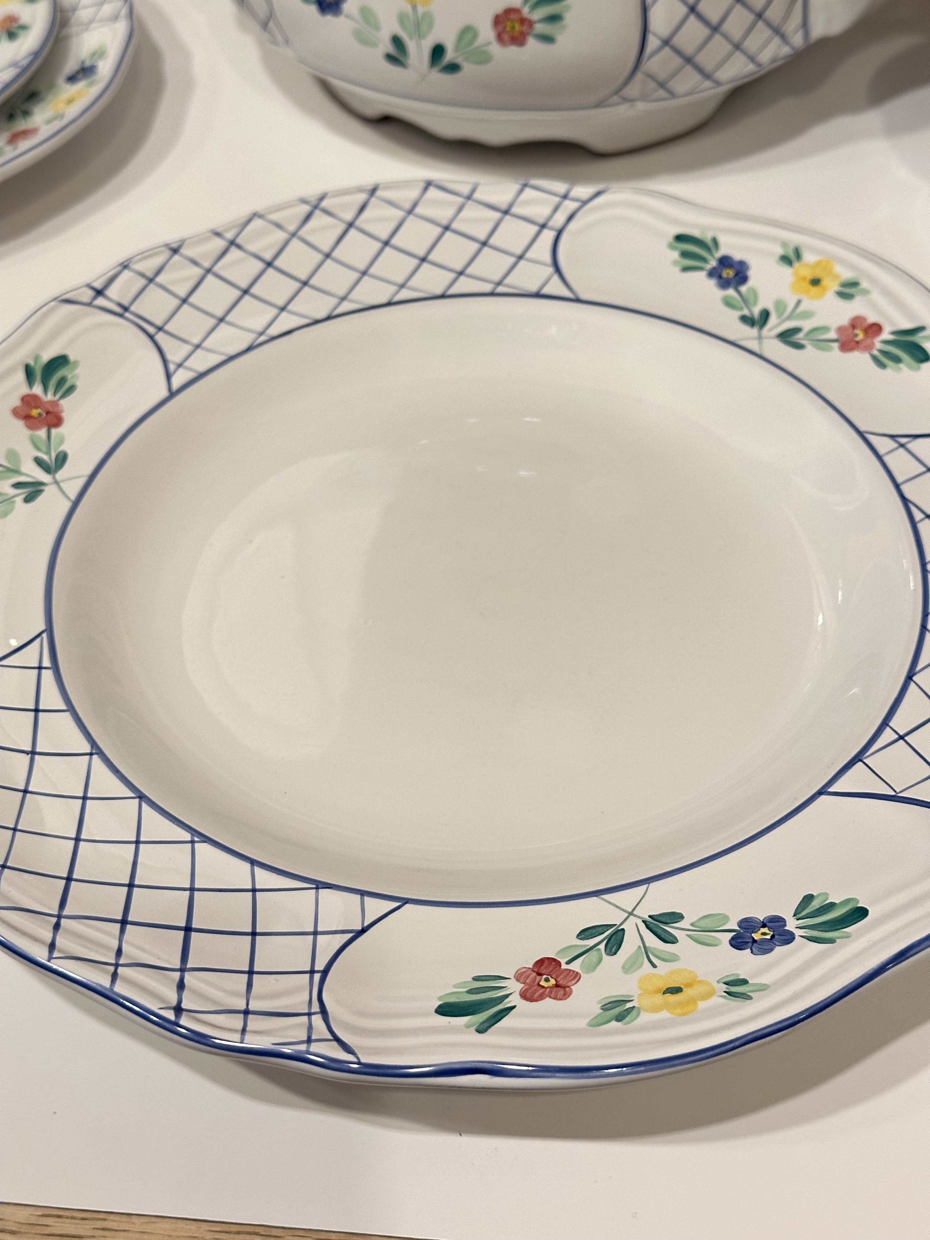 1990s Herend Village Pottery Dinnerware Set for 8 – Lattice Hill