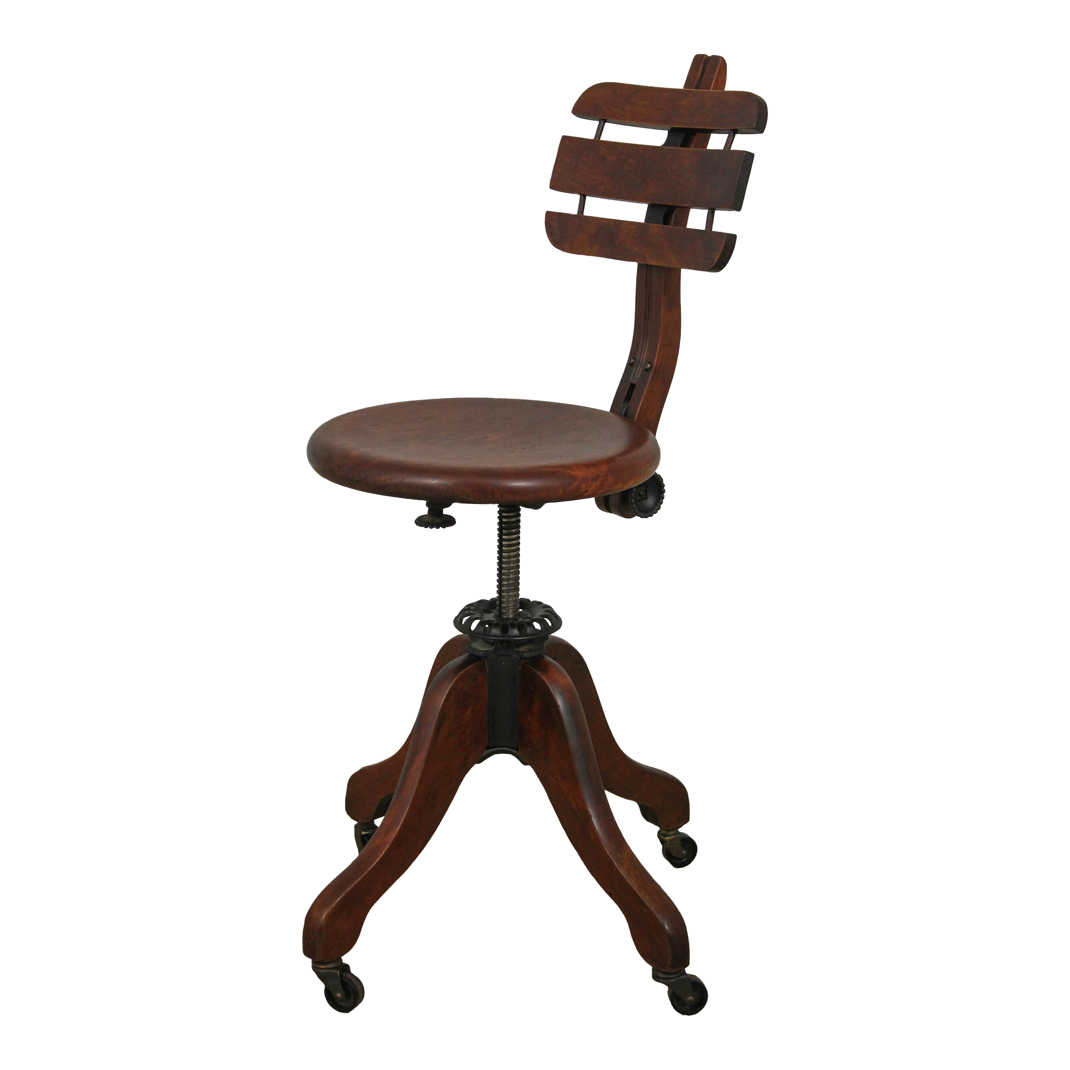 Antique Adjustable Height Industrial Desk Chair
