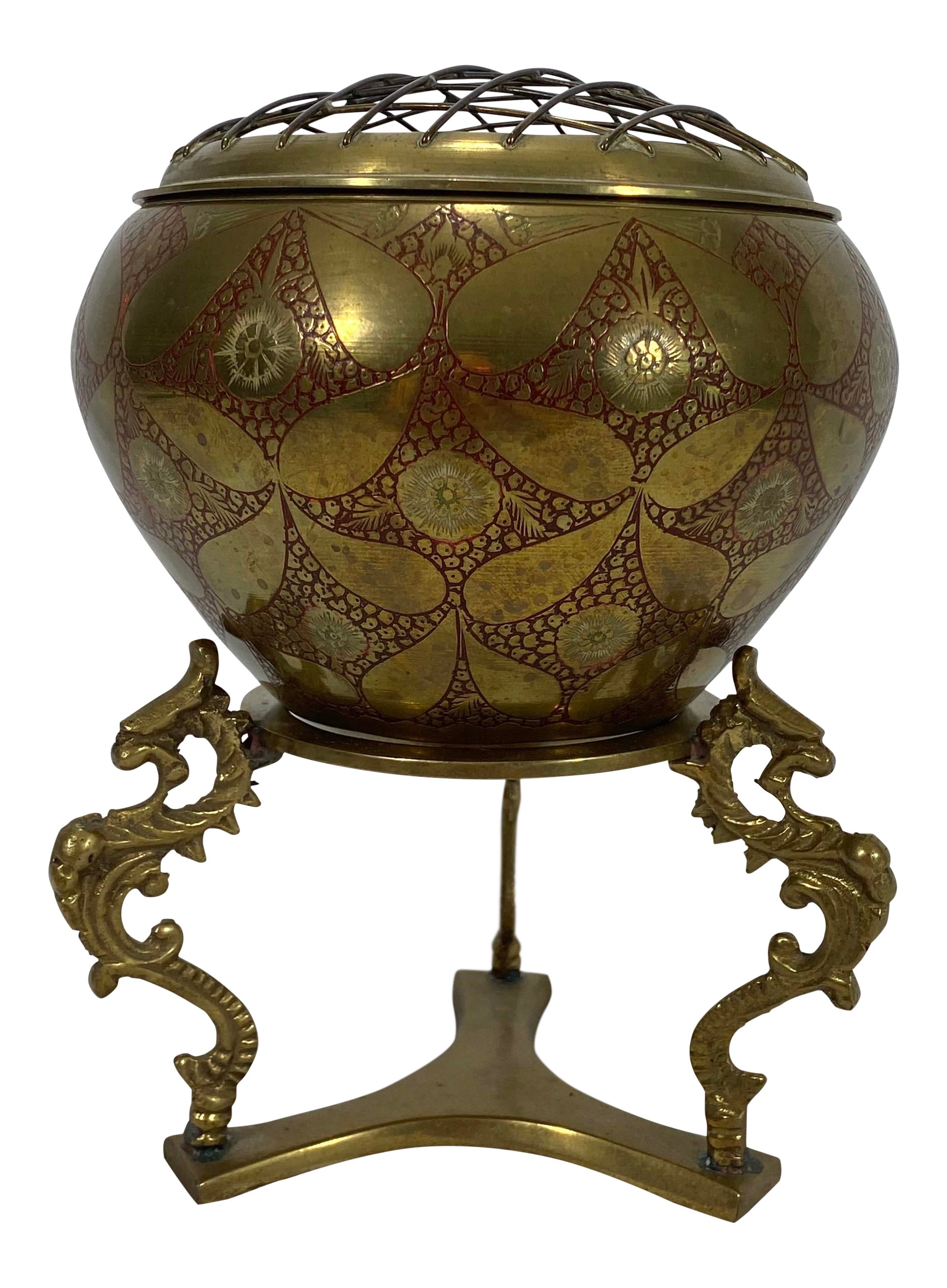 Vintage Brass Flower Frog Stand Chairish