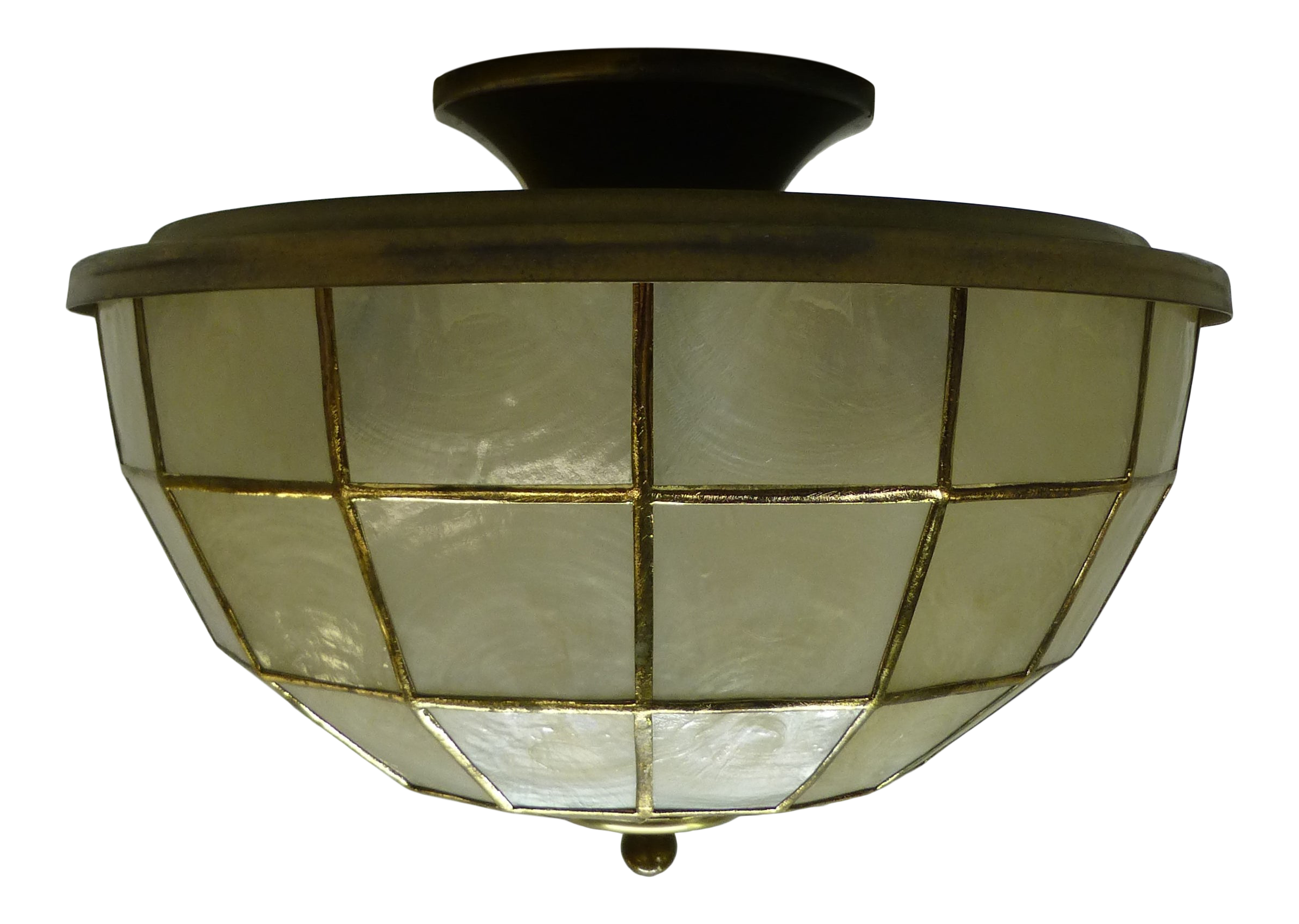 1950s Feldman Capiz Flush Mount Ceiling Light Fixture Chairish