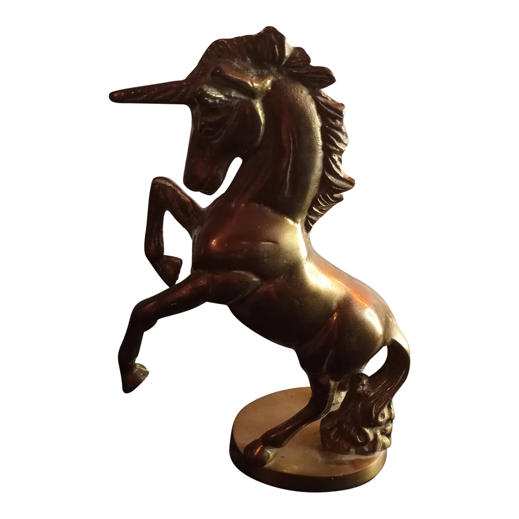 1970s Solid Brass Galloping Unicorn Sculpture Chairish