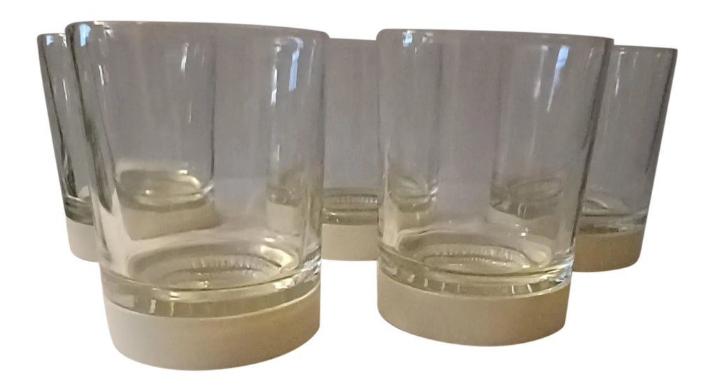Mid-Century Modern David Douglas Rocks Glasses With Built in Coasters ...