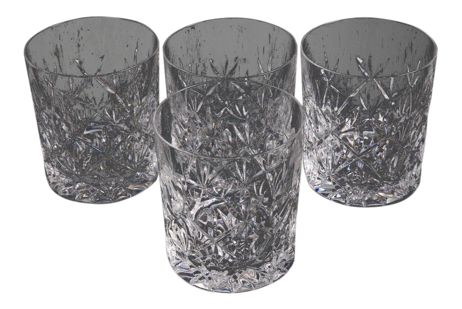 Tiffany & Co. Sybil Crystal Double Old Fashioned Glasses Set of 4