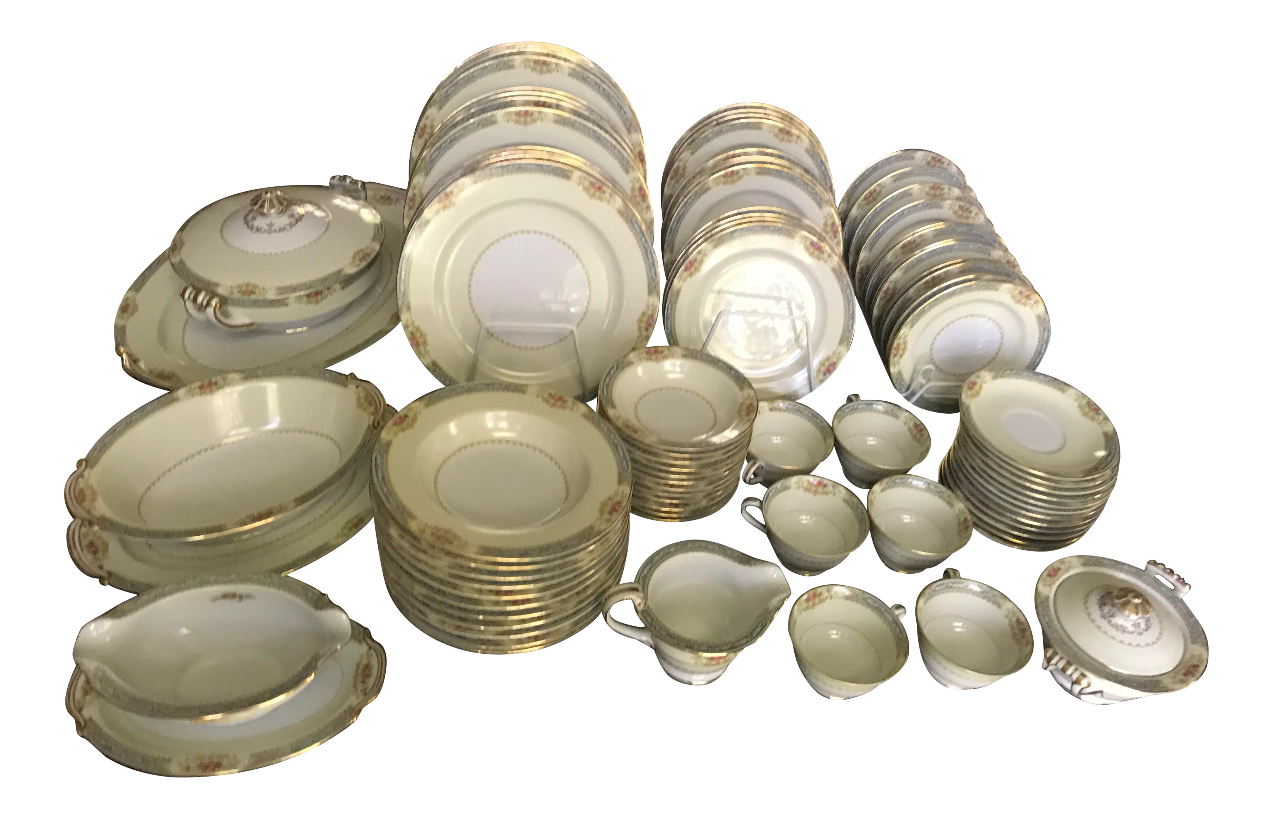 Rose China　食器　12枚セット Made in Occupid Japan, Rose China Set for 12 Dinnerware, 83