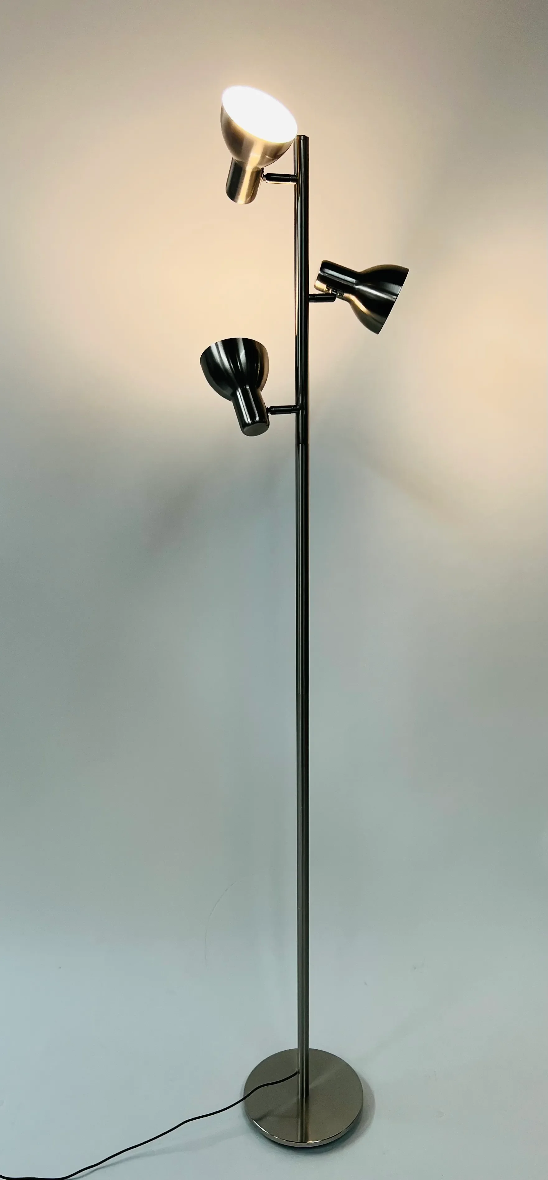 Modern Three Light Adjustable Chrome Floor Lamp | Chairish, image size:1761x3792