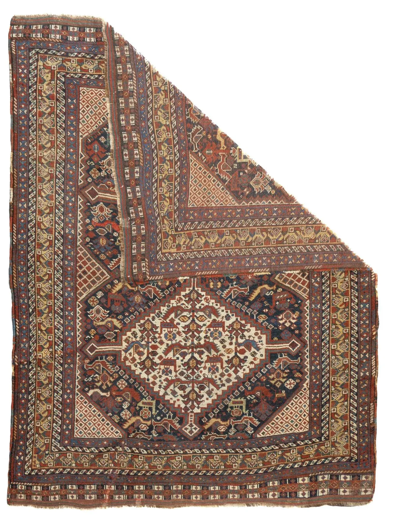 ラグ・カーペット Antique qashqai rug Qashqai vintage rug 7.2 x 5.1 ft / 220 x 155 cm – The Rug