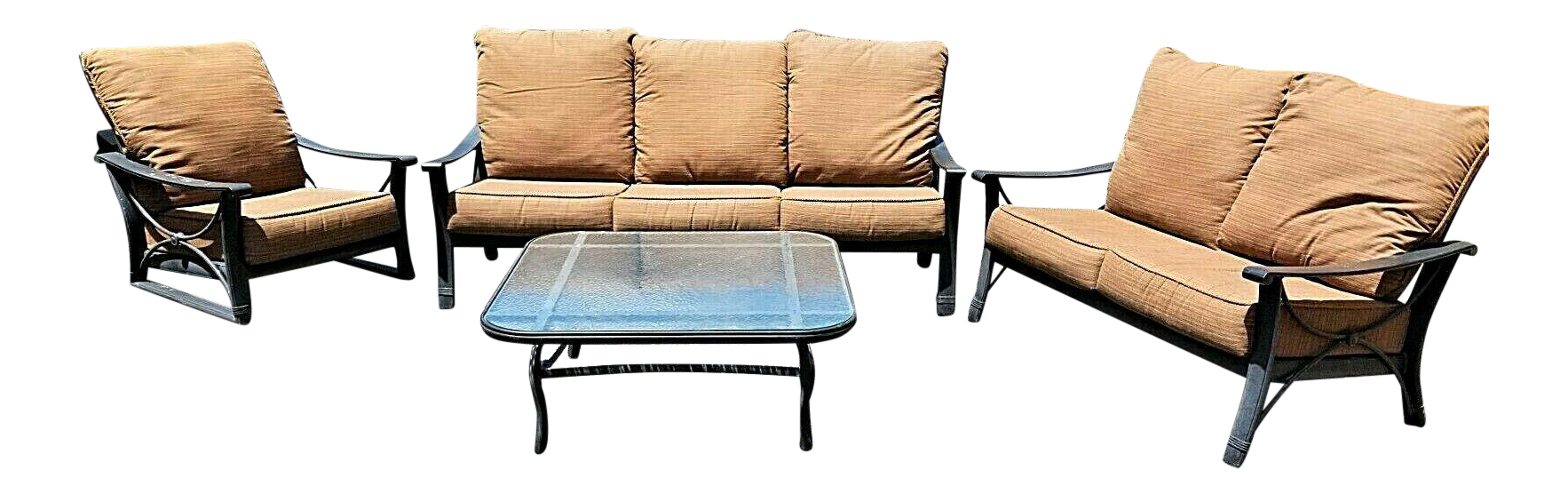 Cast Aluminum Outdoor Patio Furniture By Mallin Set Of 4 Chairish