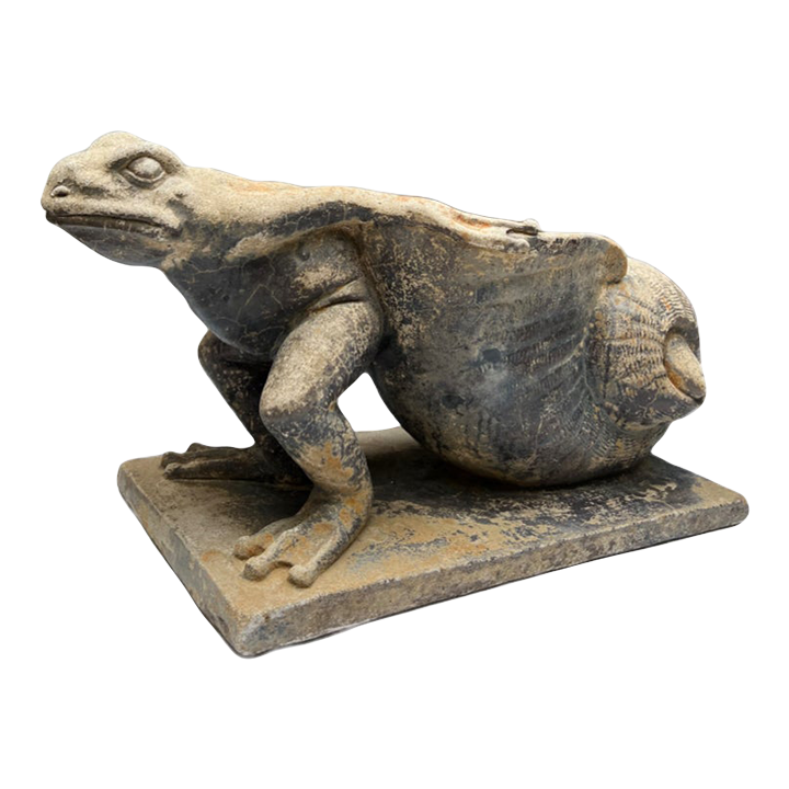 1930's Frog & Shell Concrete Planter | Chairish