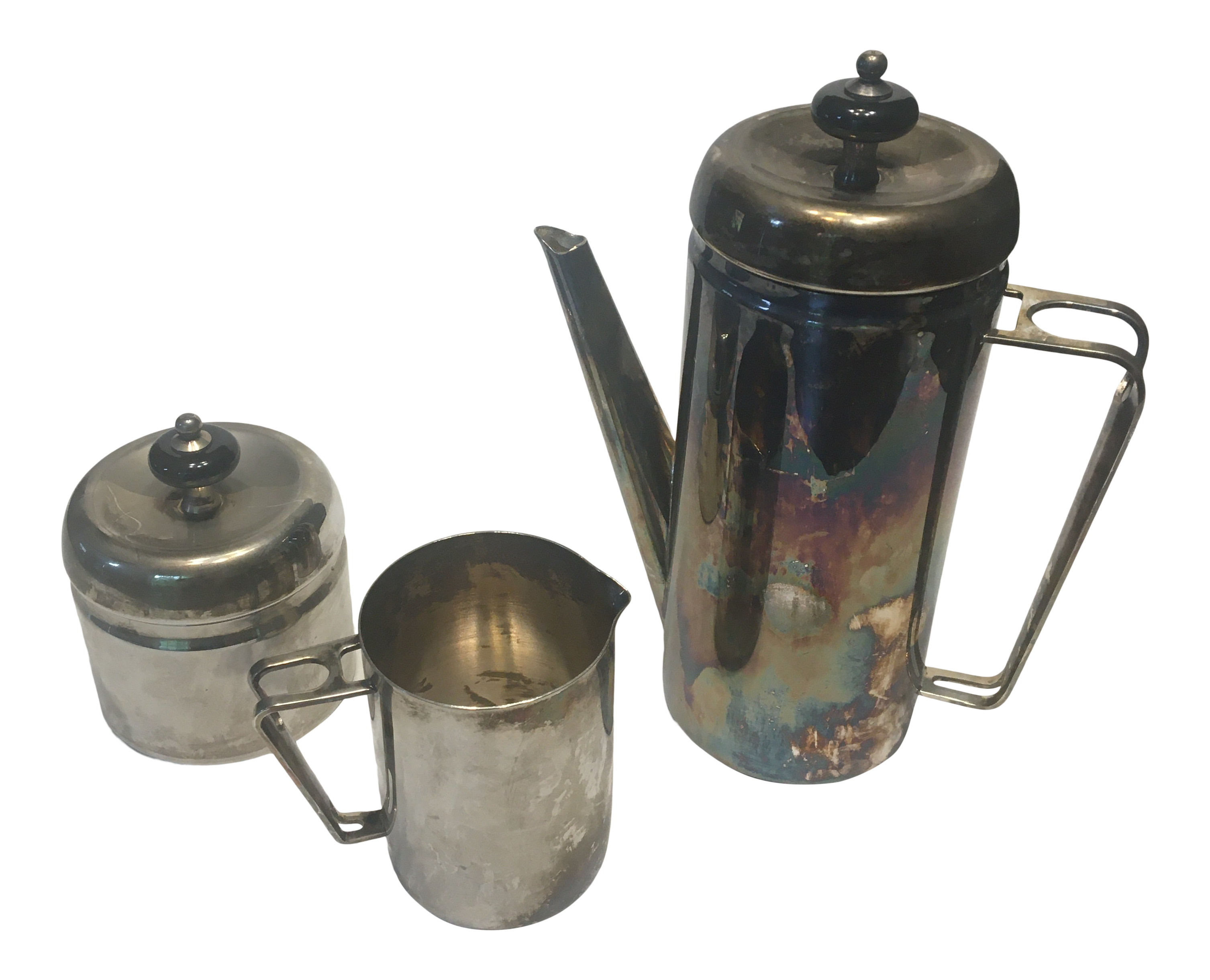 vintage metal tea set