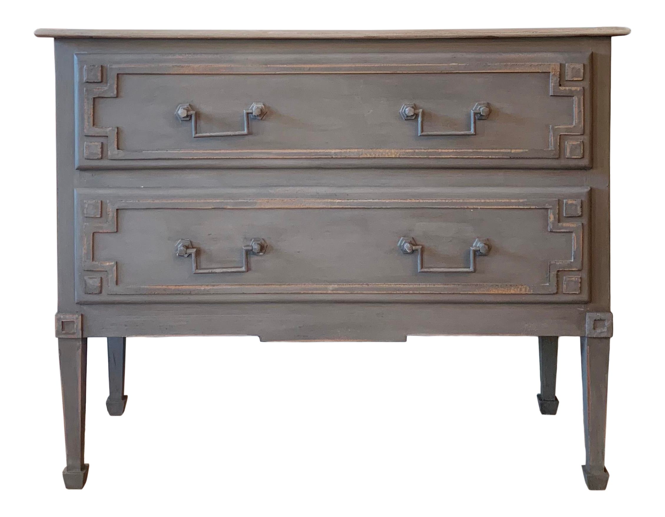 Reproduction Gray French Painted Chest Chairish