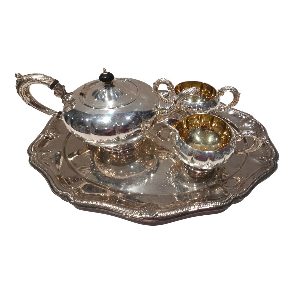 1940s Old English Vintage Marlboro Plate Tea Pot Set With Creamer ...