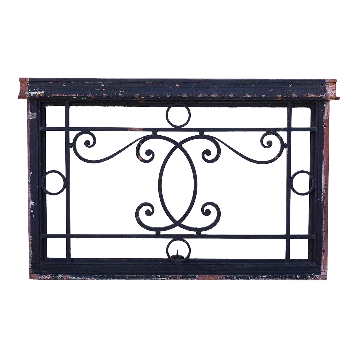 Heavy French BeauxArts Wrought Iron Door Architectural Transom Chairish