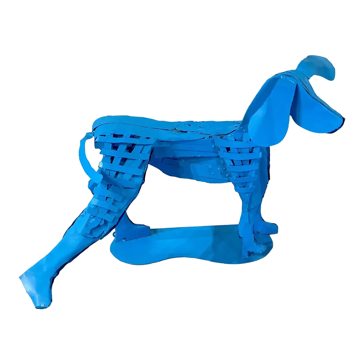 Pop Art Garden Fountain/ Sculpture of a Standing Blue Dog Chairish