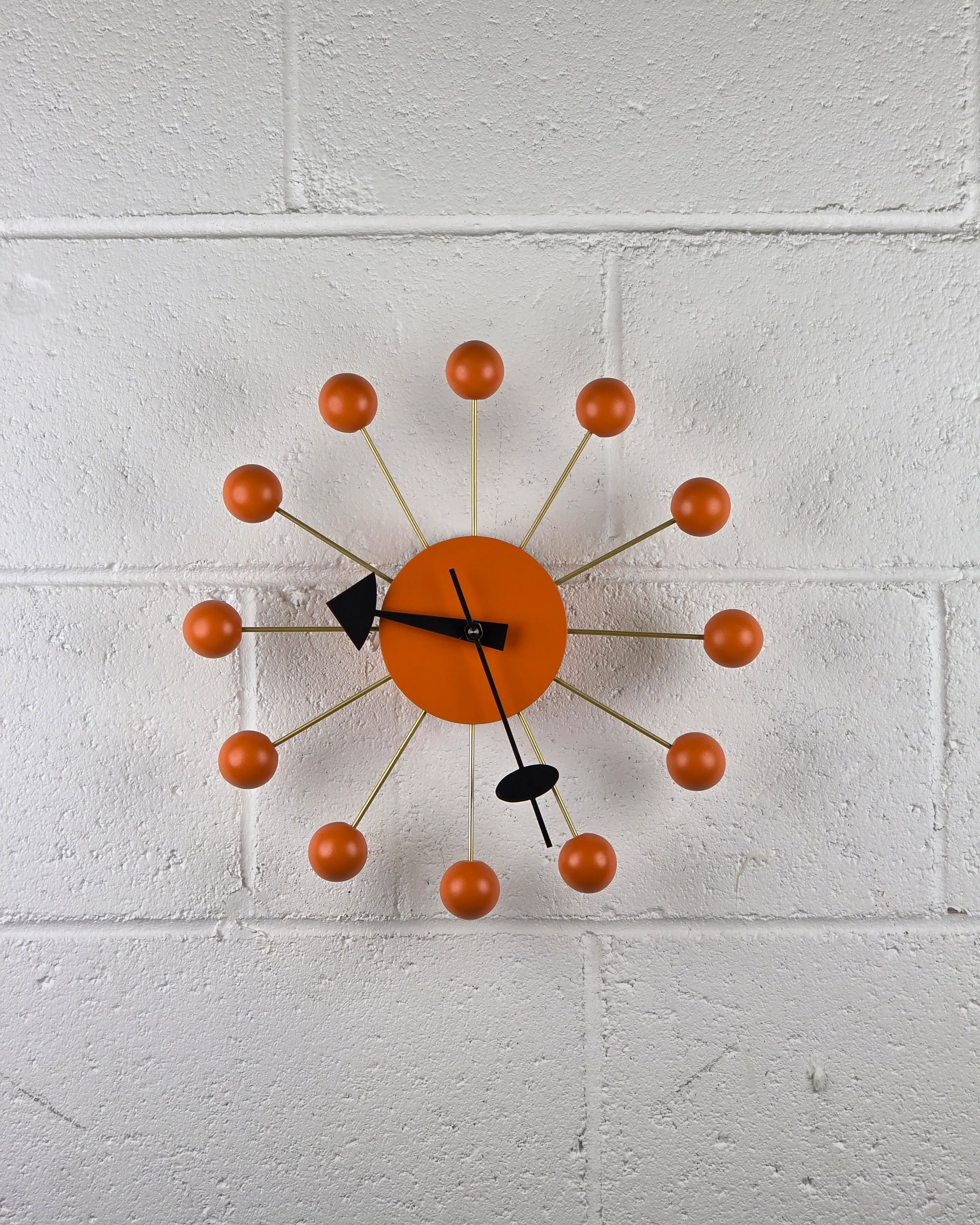 1990s George Nelson Orange Ball Wall Clock by Vitra | Chairish