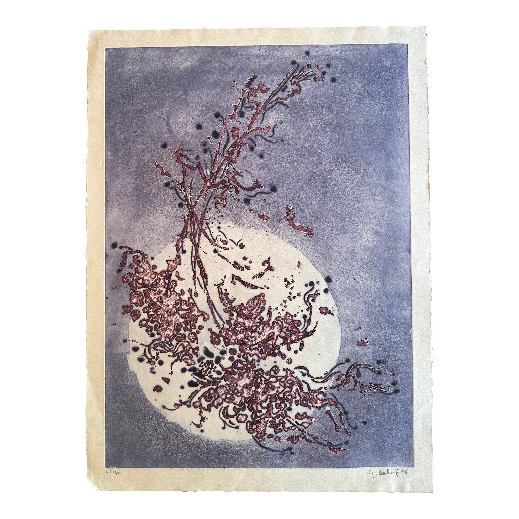 1960s Yannick Ballif Etching and Aquatint on Paper \