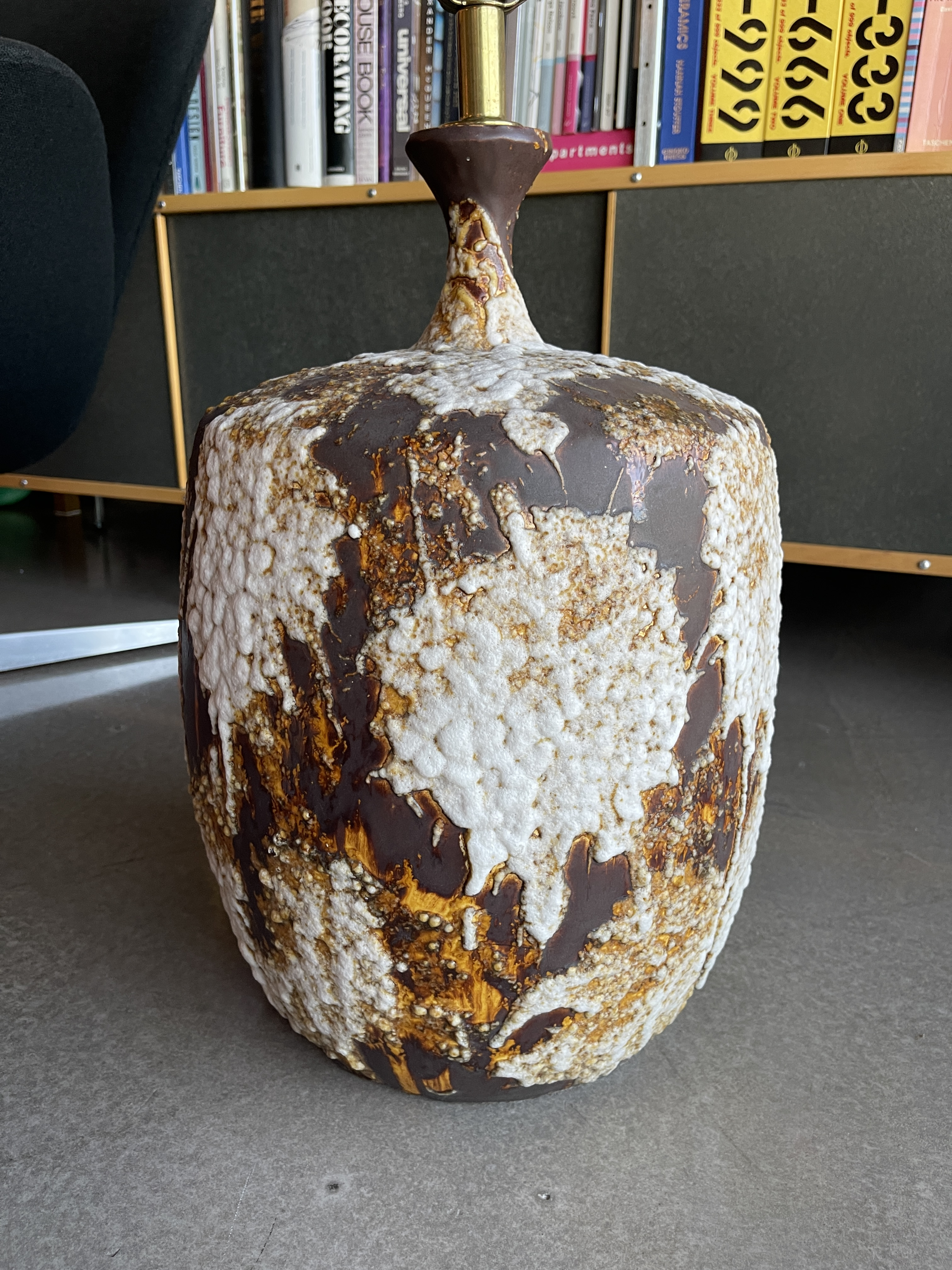 1970s Volcanic Fat Lava Pottery Glaze Lamp Organic Design Large