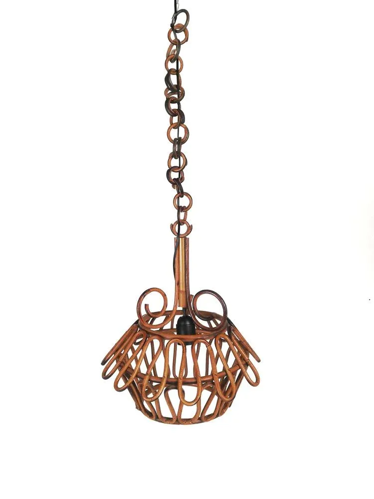 Bamboo Pendant Light, Italy, 1960s