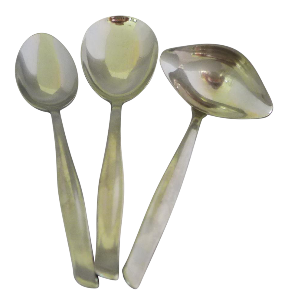 MidCentury Stainless Steel Serving Utensils Set of 3 Chairish