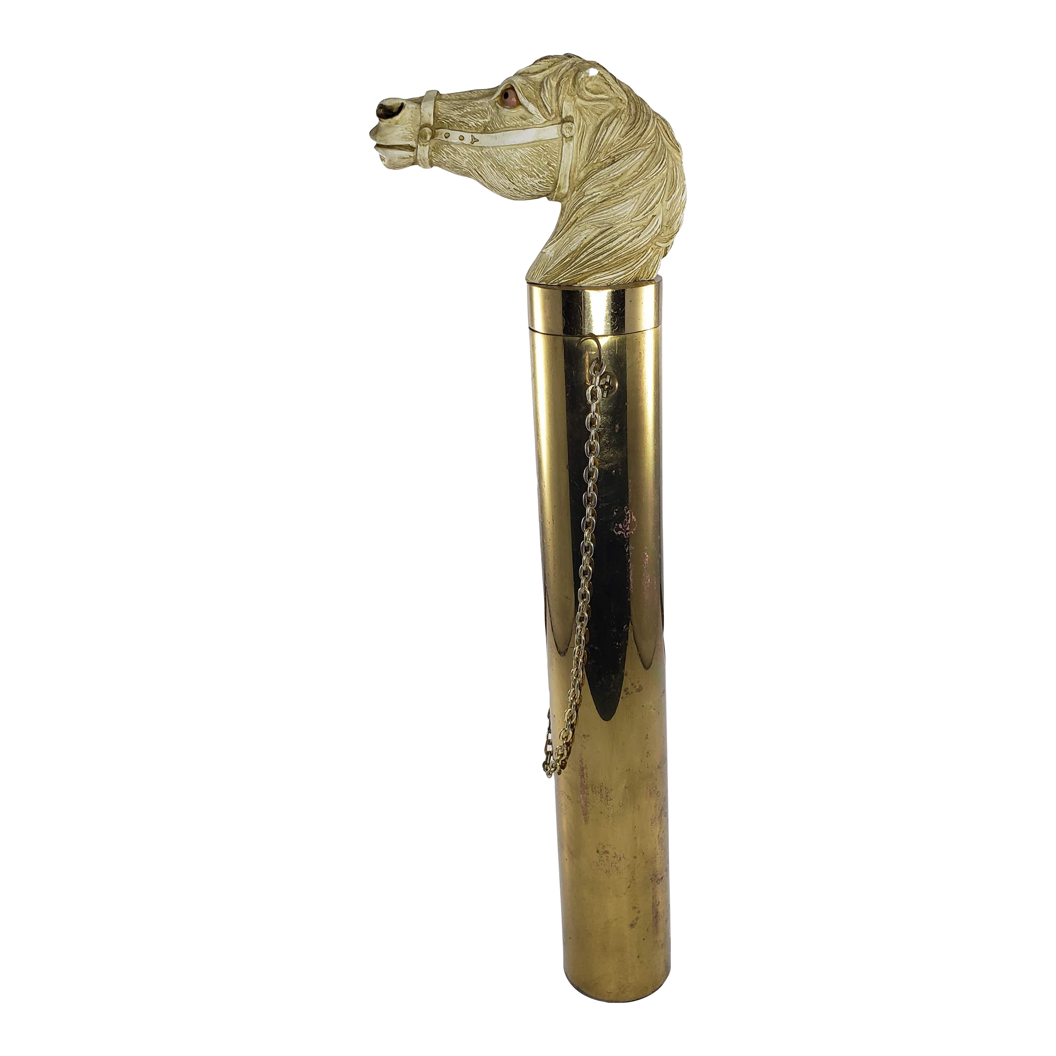 Vintage Brass Horse Head Long Matchstick Holder Fireplace Chairish