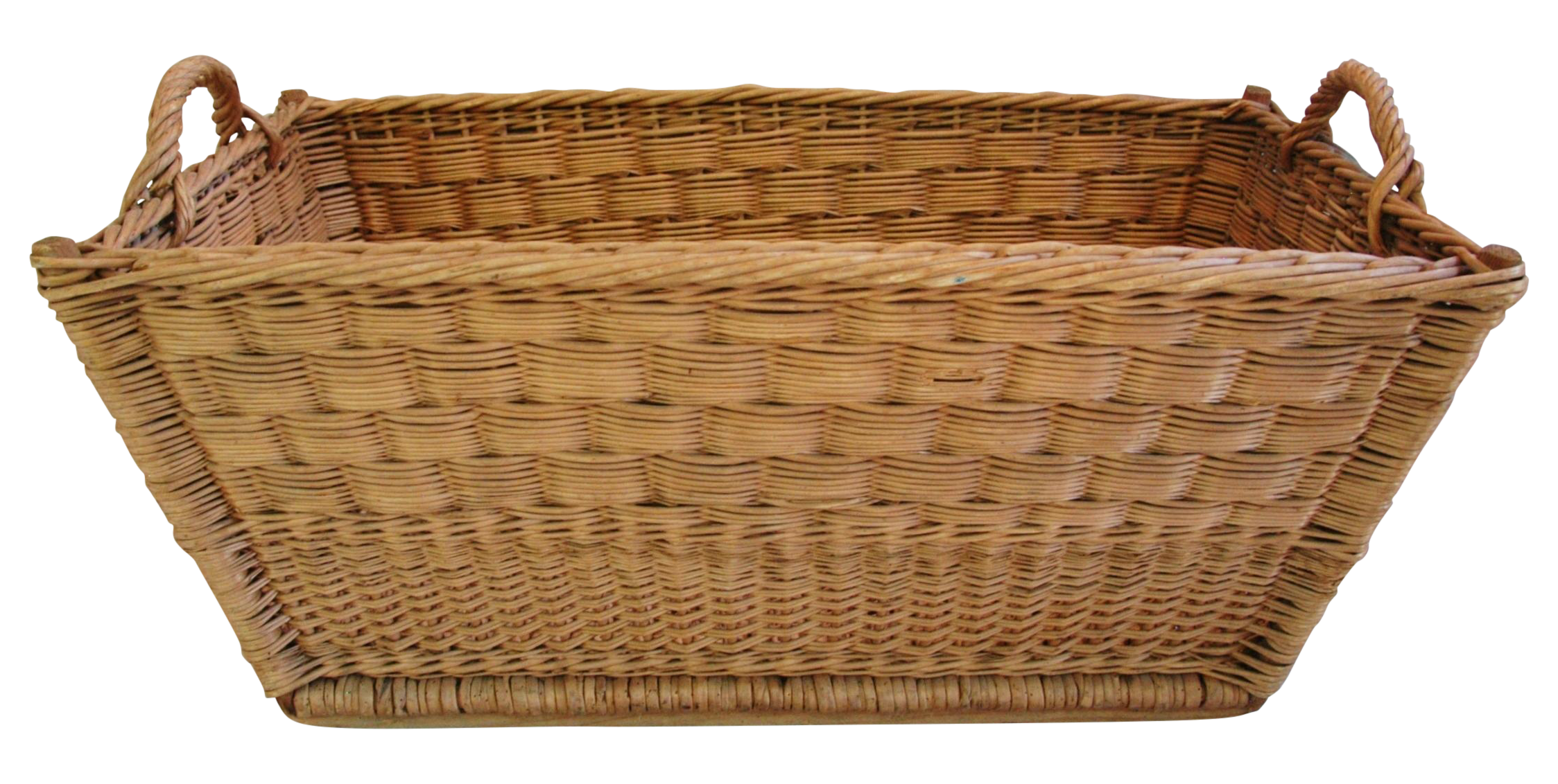 Vintage French Woven Willow Market Basket Chairish
