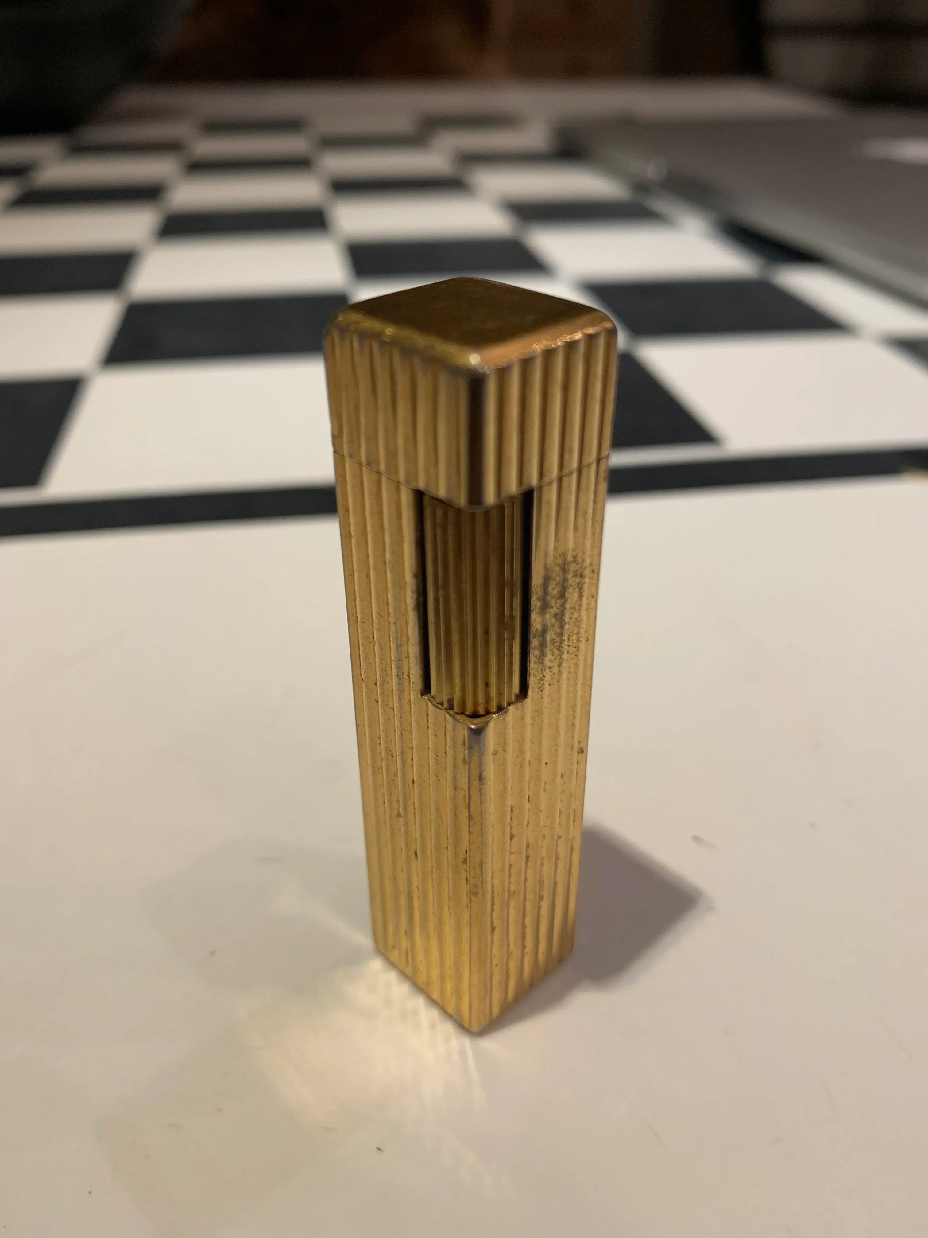 Vintage 1950s Cartier 18k Gold Plated Cigarette Lighter Chairish