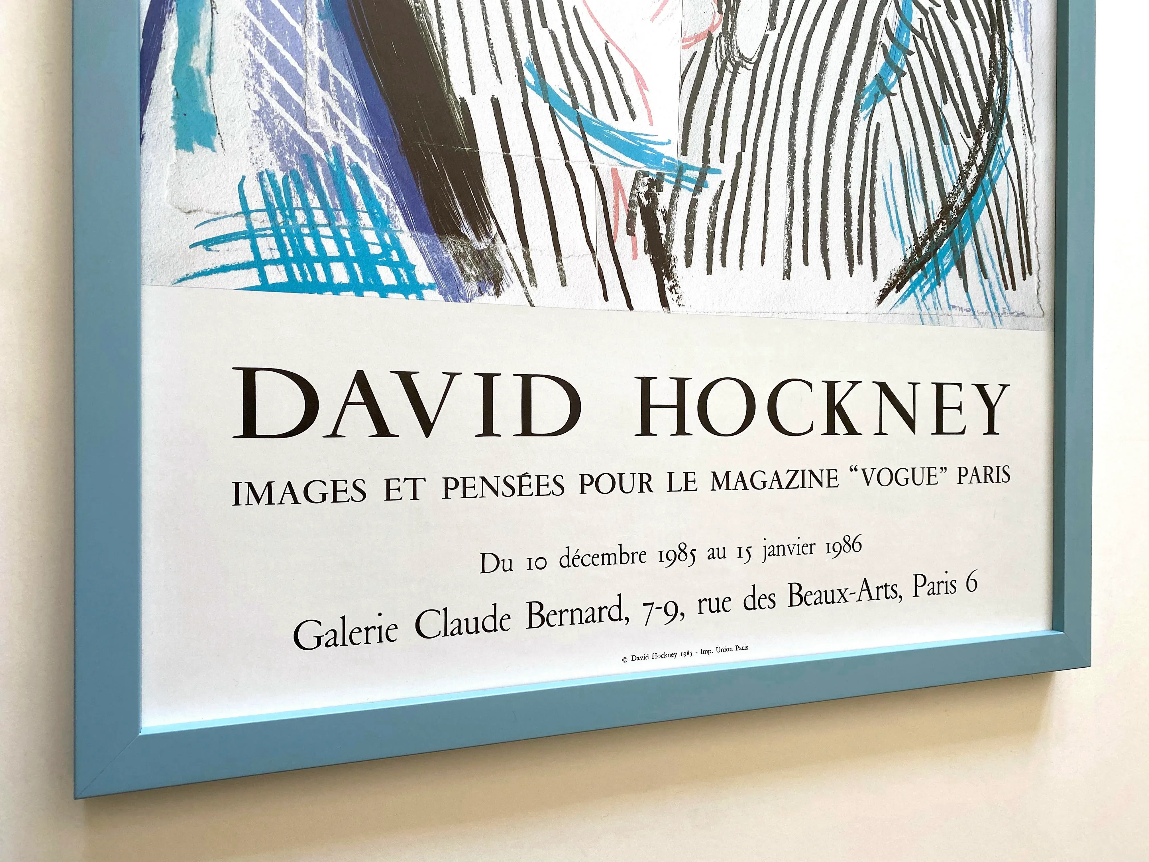 David Hockney Vintage 1985 Pop Art Lithograph Print 