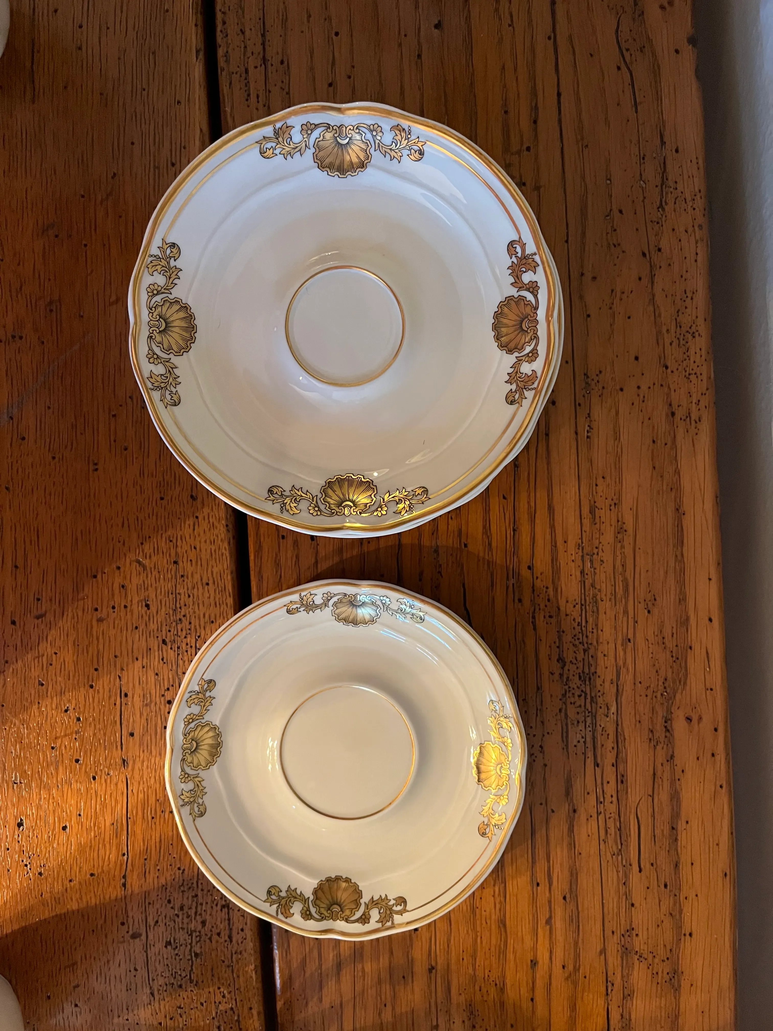 1980s Bernardaud Limoges Porcelain Ventadour Pattern Cups