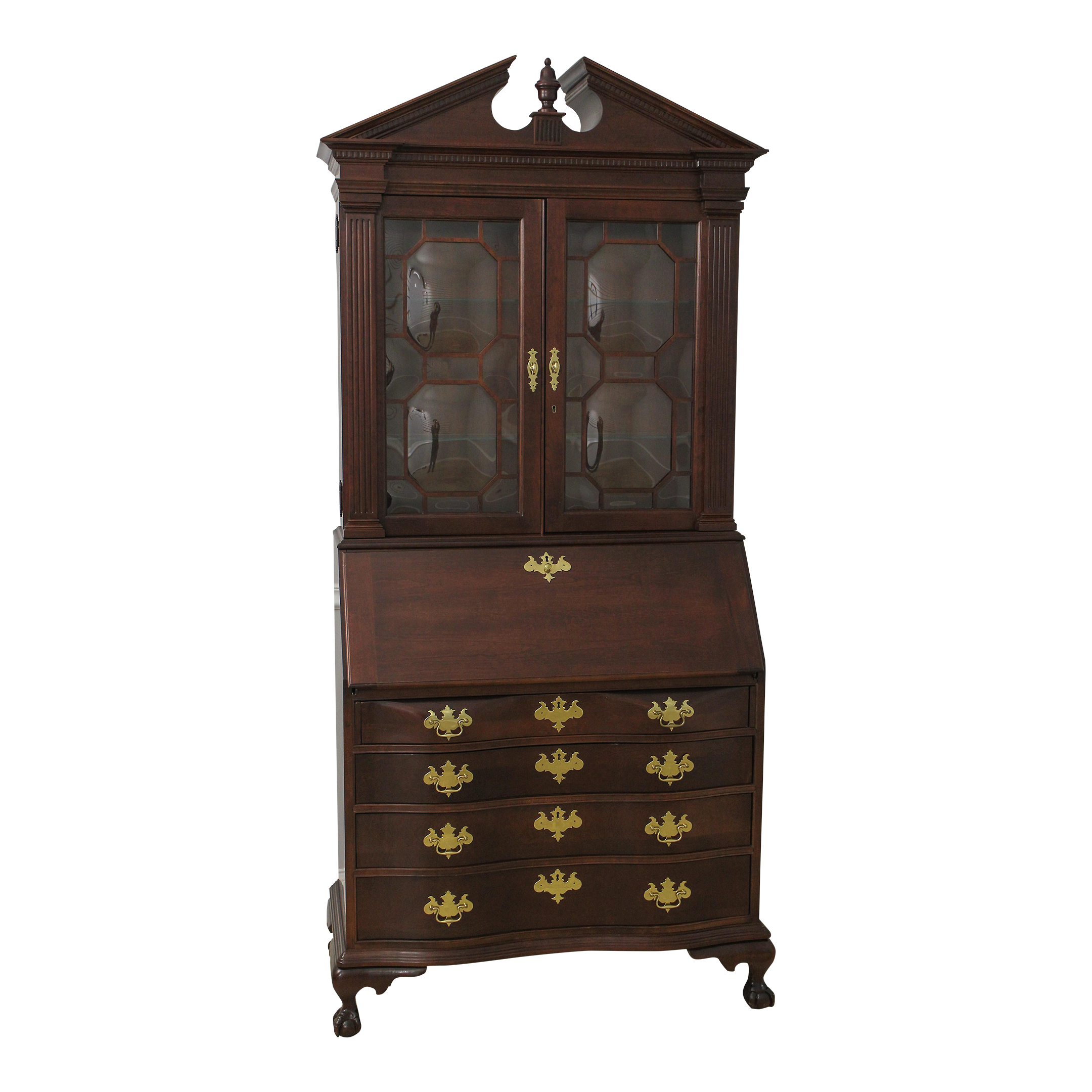 Jasper Cherry Chippendale Style Clawfoot Secretary Desk Chairish
