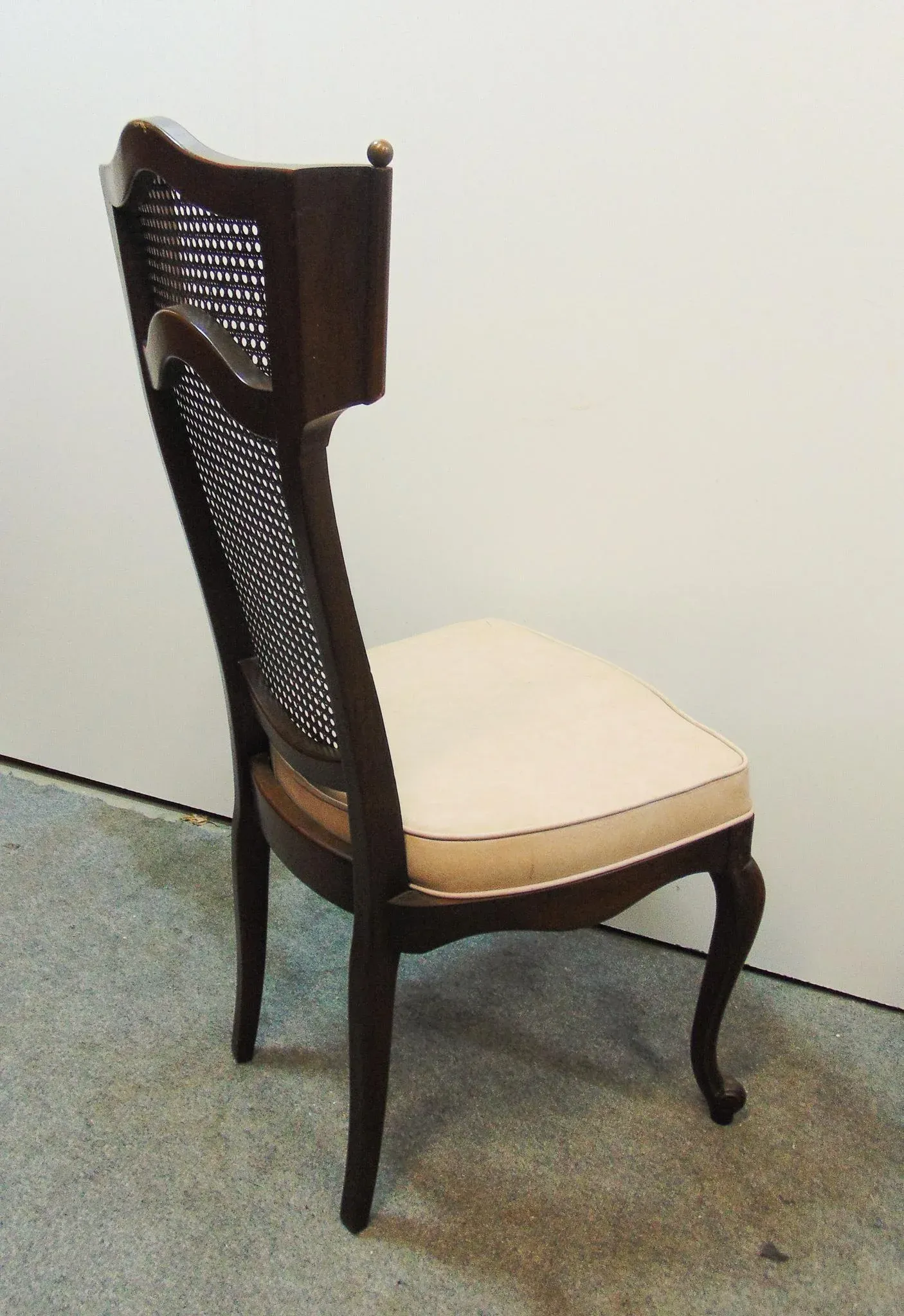 Louis XV Style Fruitwood Cane Back Side Chairs - a Pair