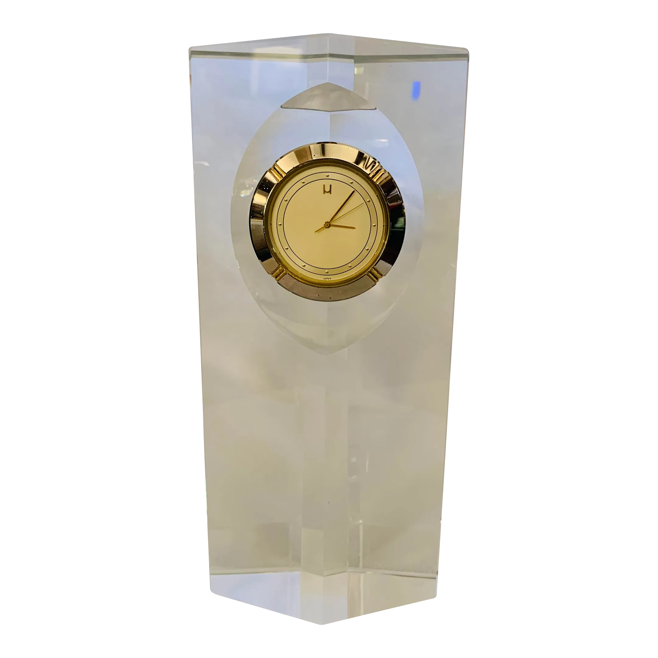 Vintage Hoya Museum Crystal Desk Clock | Chairish