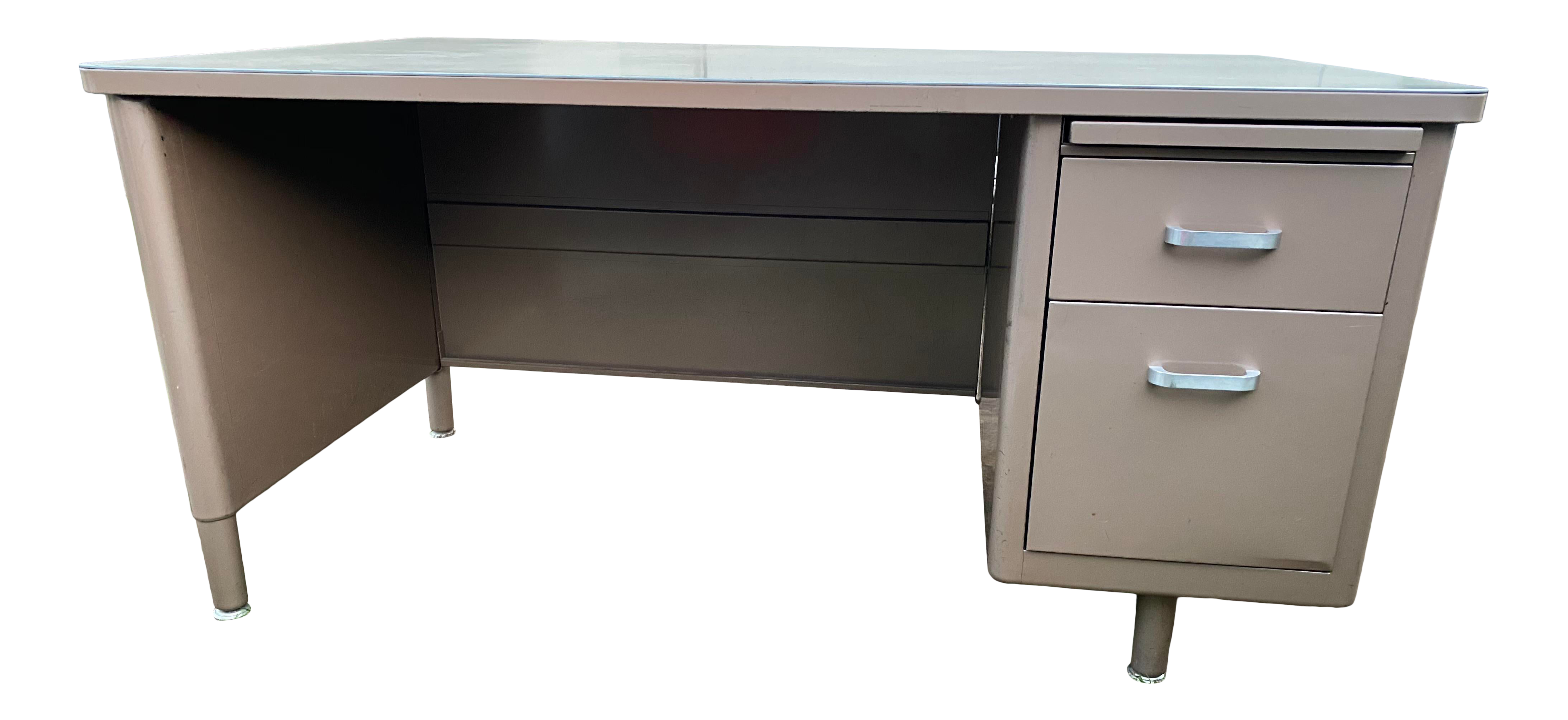 Vintage Mid Century Modern Metal Executive Desk Chairish