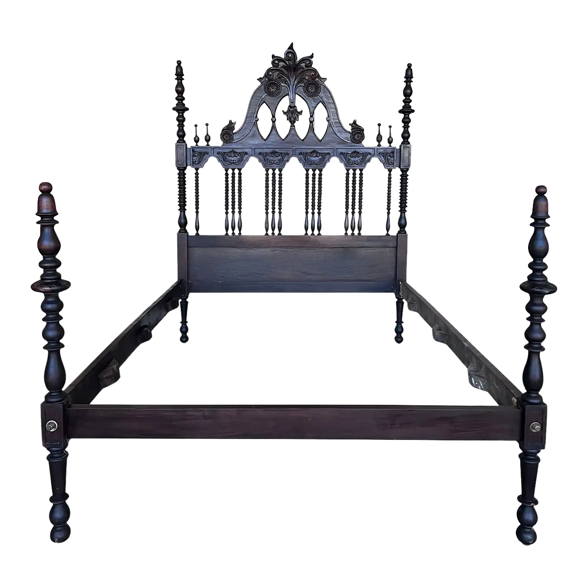 19th Century, Baroque Full Bed, Original Four Poster Spanish Bed Chairish