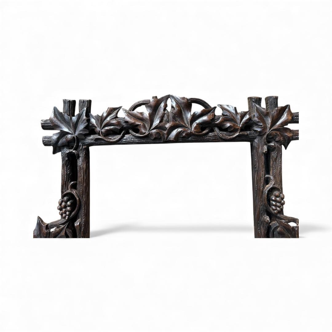 1900s Black Forest Wood Carved Frame