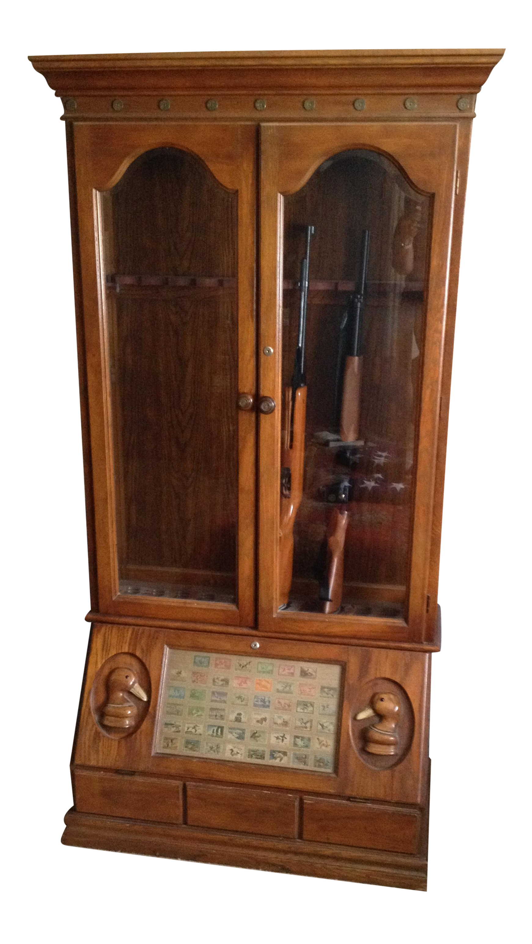 Duck Carved Gun Display Cabinet Chairish