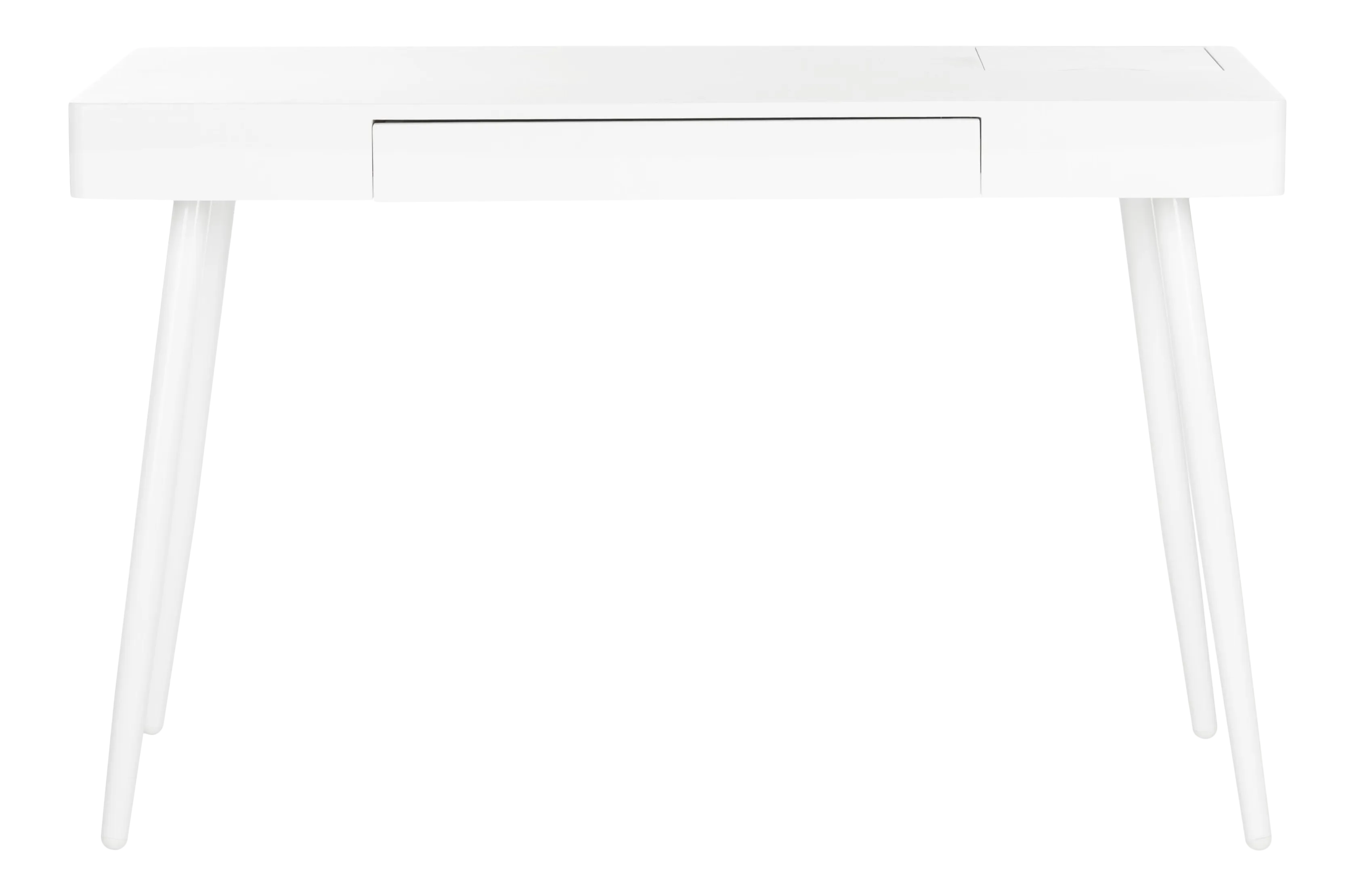 Watson Mid Scandinavian One Drawer Desk in White Chairish