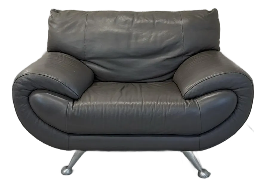 Nicoletti Salotti Italian Leather Lounge Chair Chairish