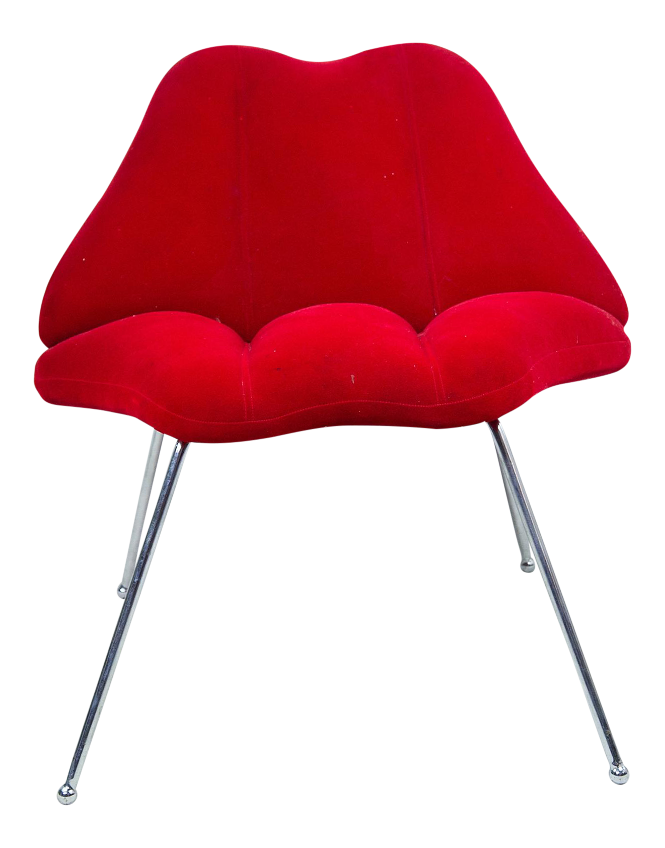 Modern Red Velvet "Lips" Chair Chairish