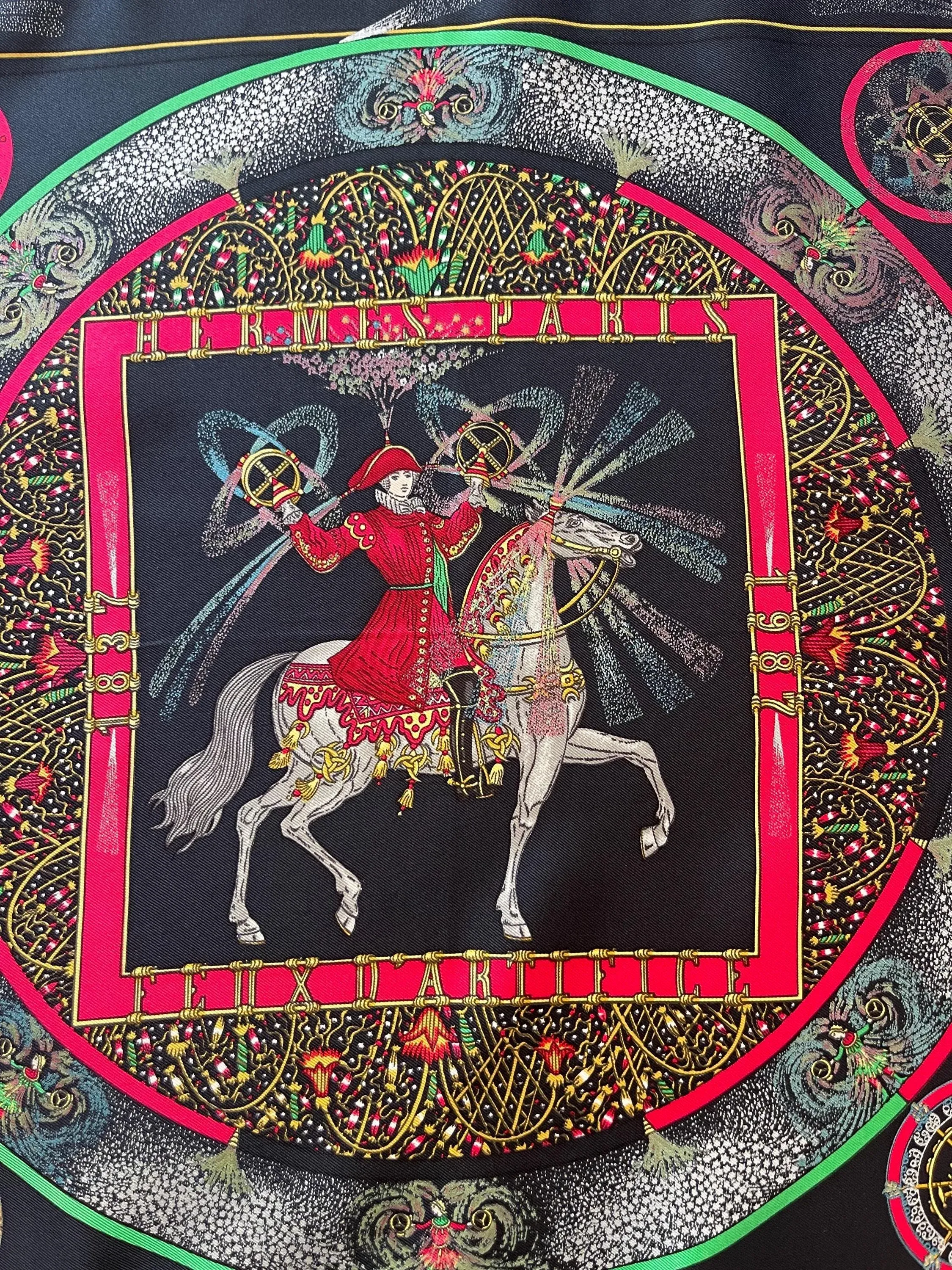 Hermes Feux D'artifice Silk Scarf Designed For The 150th